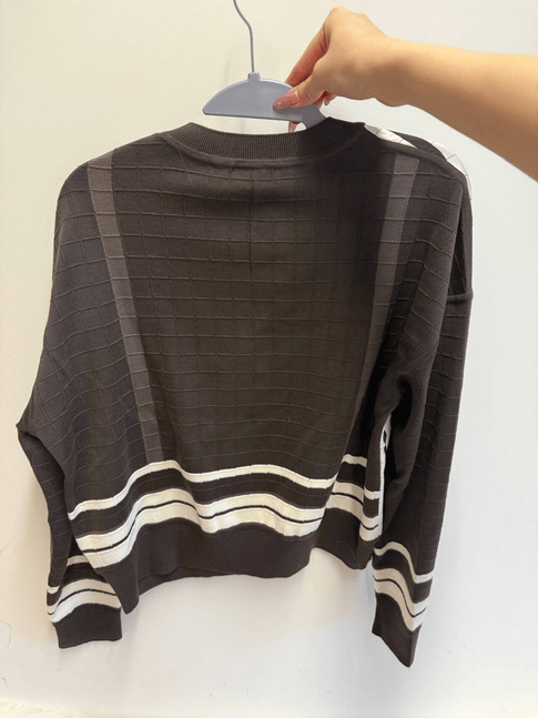 Luxury Promise Hermès Harness Print Sweater - Black Ivory