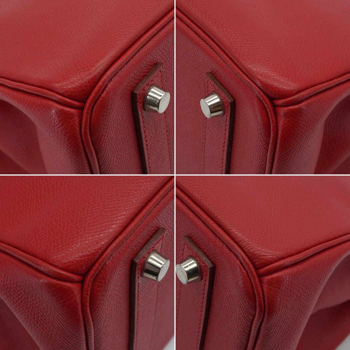 LUXURY PROMISE HERMES HAUT A COURROIES 32 ROUGE CASAQUE COUCHEVEL HAND BAG 2000 SQUARE D SILVER HARDWARE 90341716