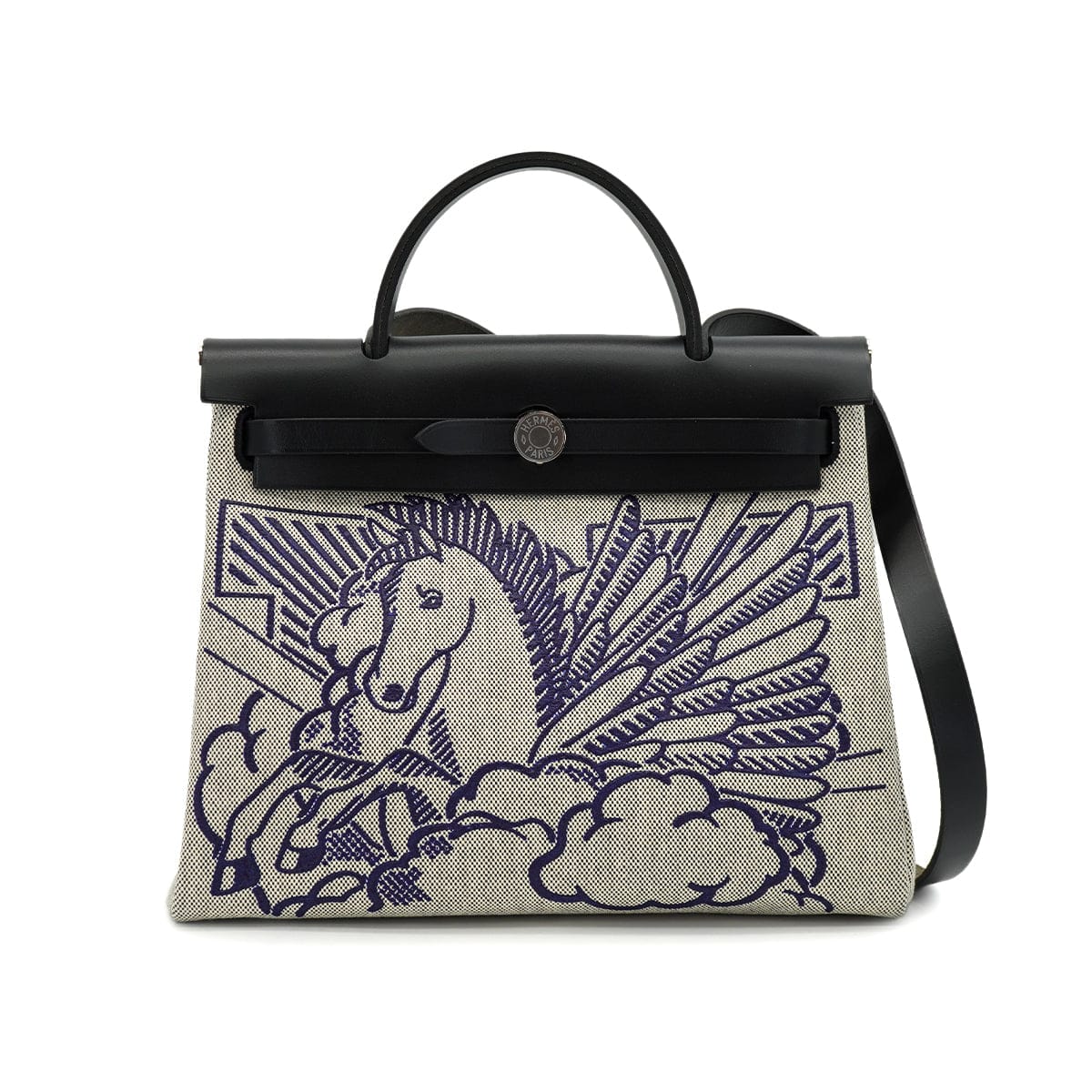LUXURY PROMISE HERMES HER BAG ZIP 31 PM PEGASE POP BLUE INDIGO NOIR TOILE H VACHE HUNTER TOTE BAG 2019 D STAMP 90331286