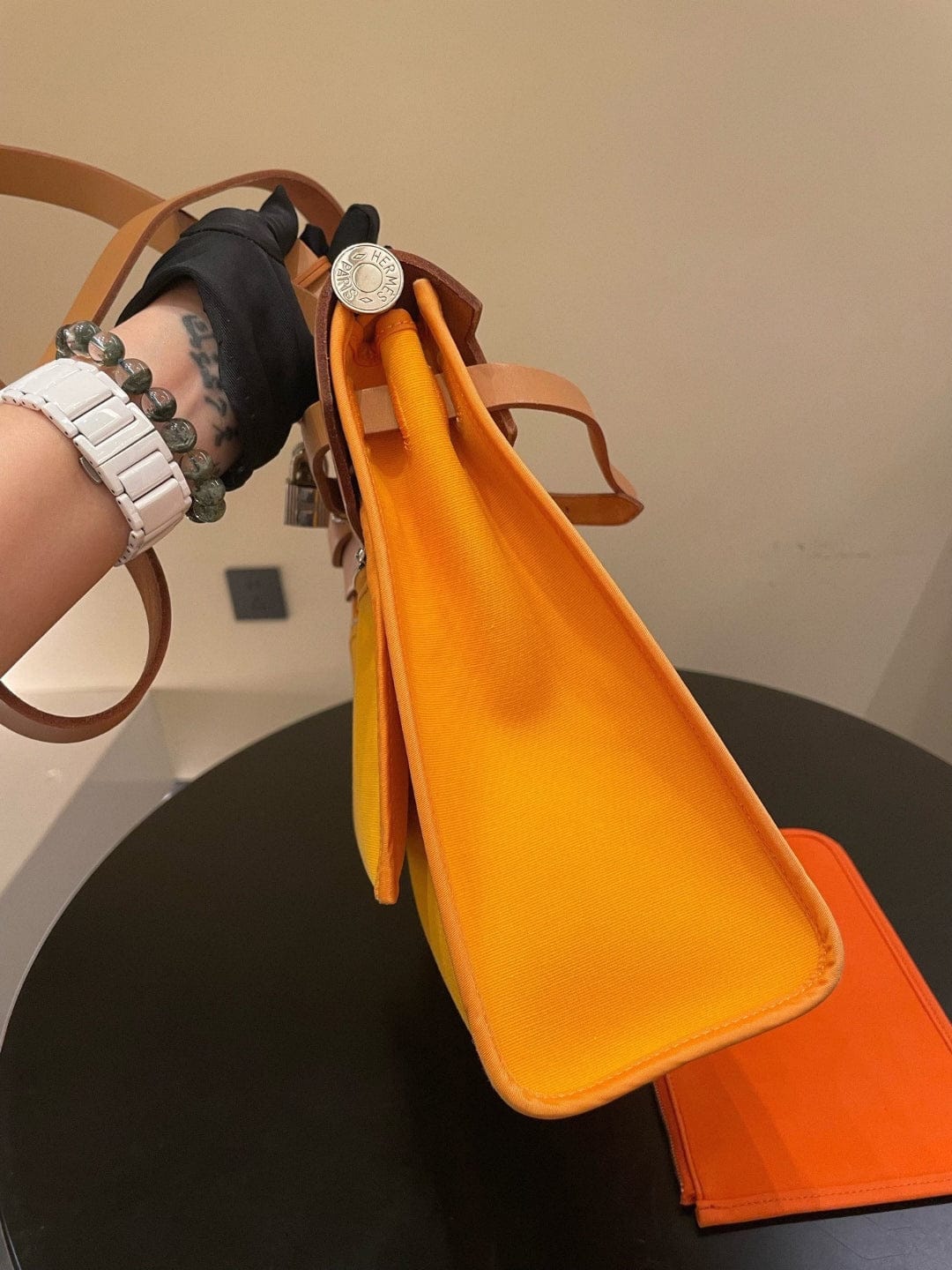 Luxury Promise Hermès Herbag 31cm Soleil Yellow with Orange Interior Stamp Q
