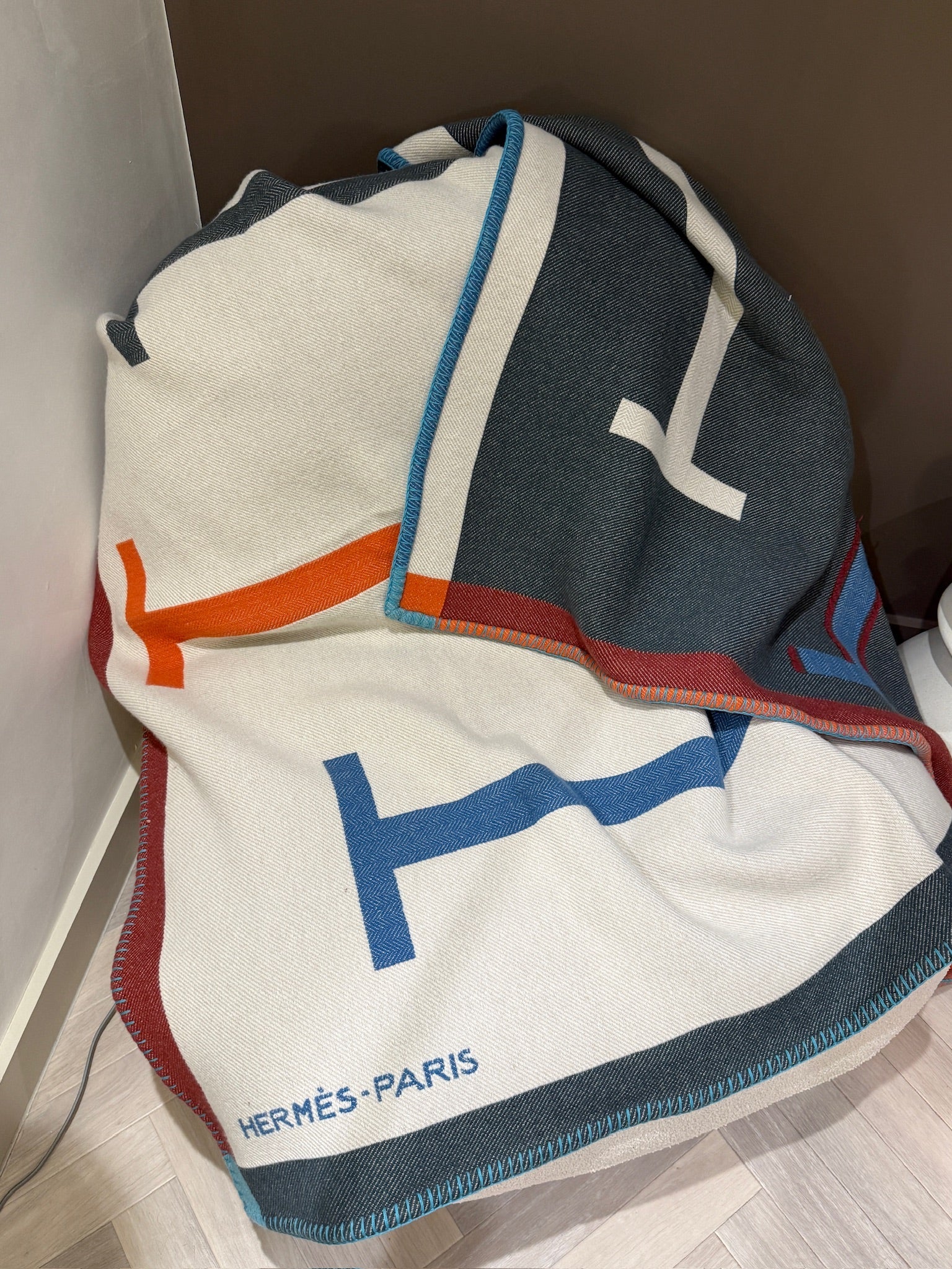 Luxury Promise Hermes HI blanket écru / cyprès
