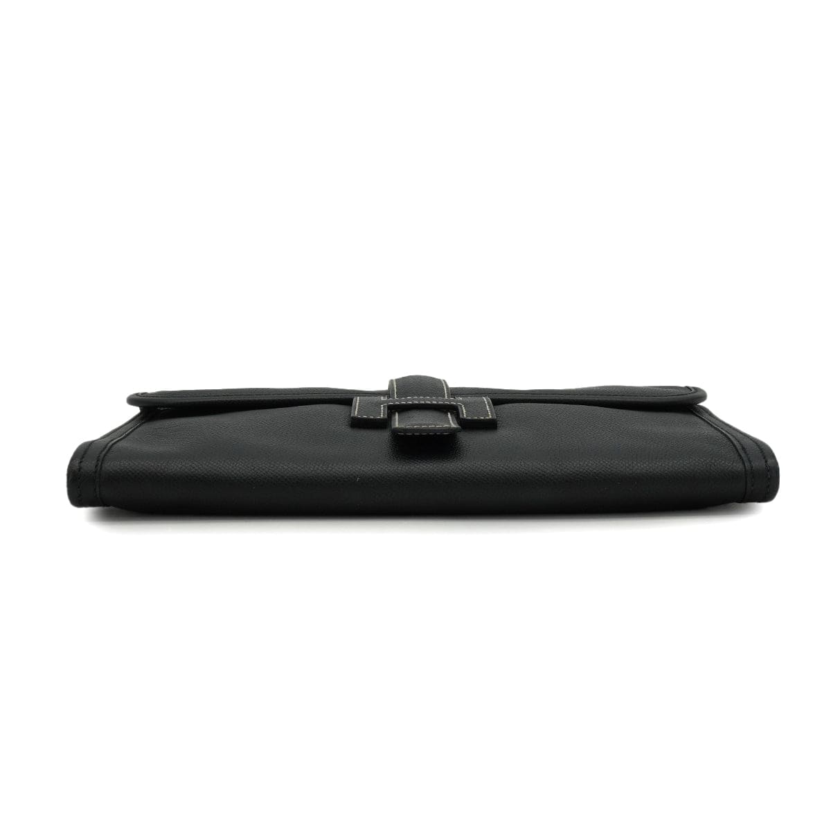 HERMES JIGE PM BLACK EPSOM CLUTCH BAG 2008 SQUARE L 90334494