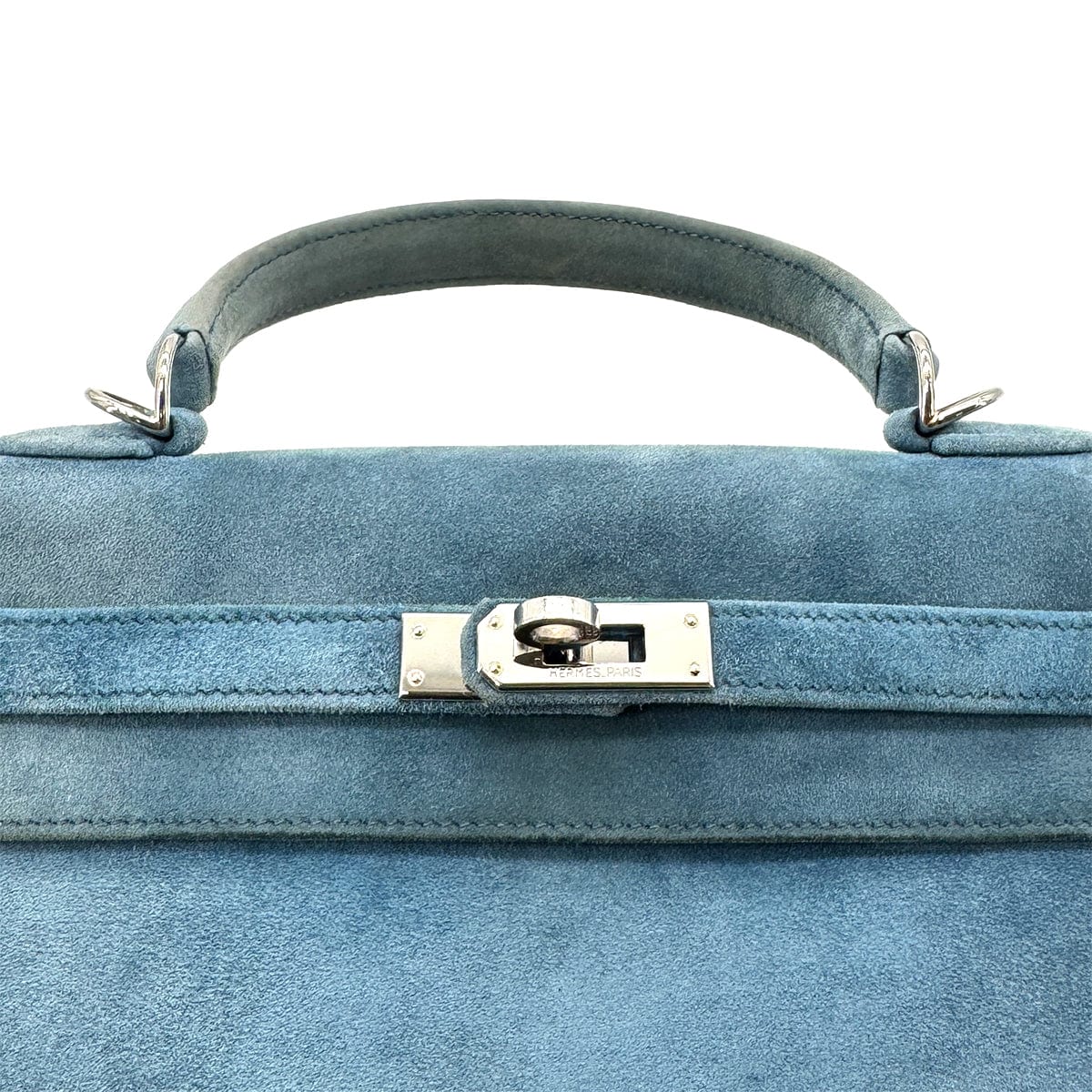 LUXURY PROMISE HERMES KELLY 25 SELLIER BLUE THALASSA DEBRIS HAND SHOULDER BAG □H SHW 90286019