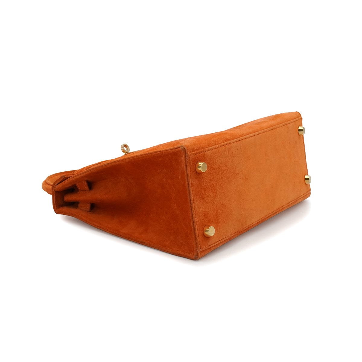 LUXURY PROMISE HERMES KELLY 25 SELLIER ORANGE DOBLIS HAND SHOULDER BAG K18 GOLD HARDWARE 90341905