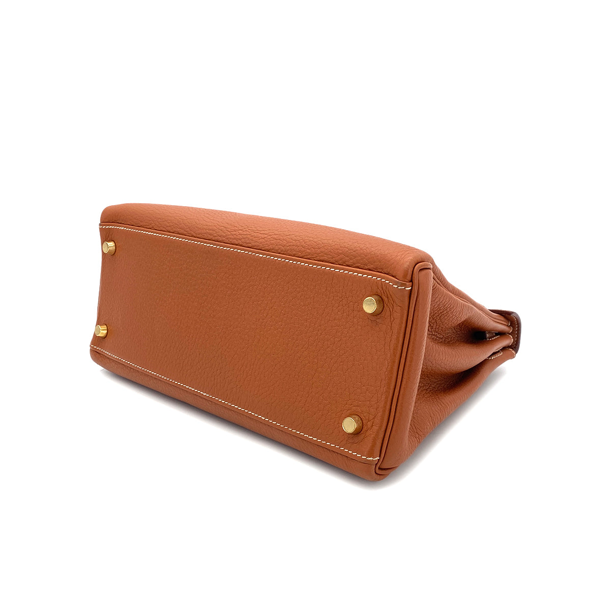 LUXURY PROMISE HERMES KELLY 28 RETOURNE COGNAC TAURILLON CLEMENCE HAND SHOULDER BAG □H GHW 90286577