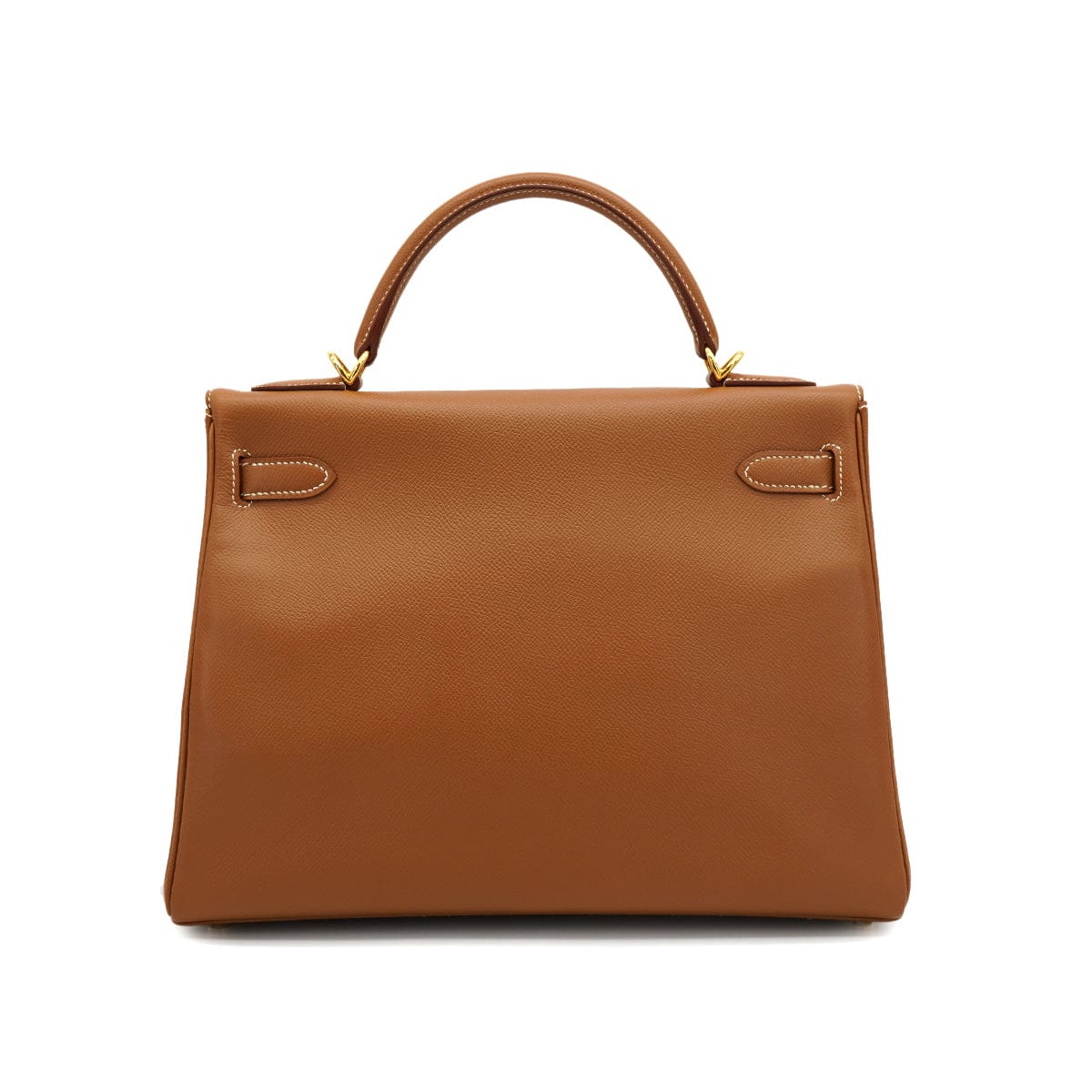 LUXURY PROMISE HERMES KELLY 32 RETOURNE GOLD COURCHEVEL HAND SHOULDER BAG 2000 SQUARE D GOLD HARDWARE 90331848