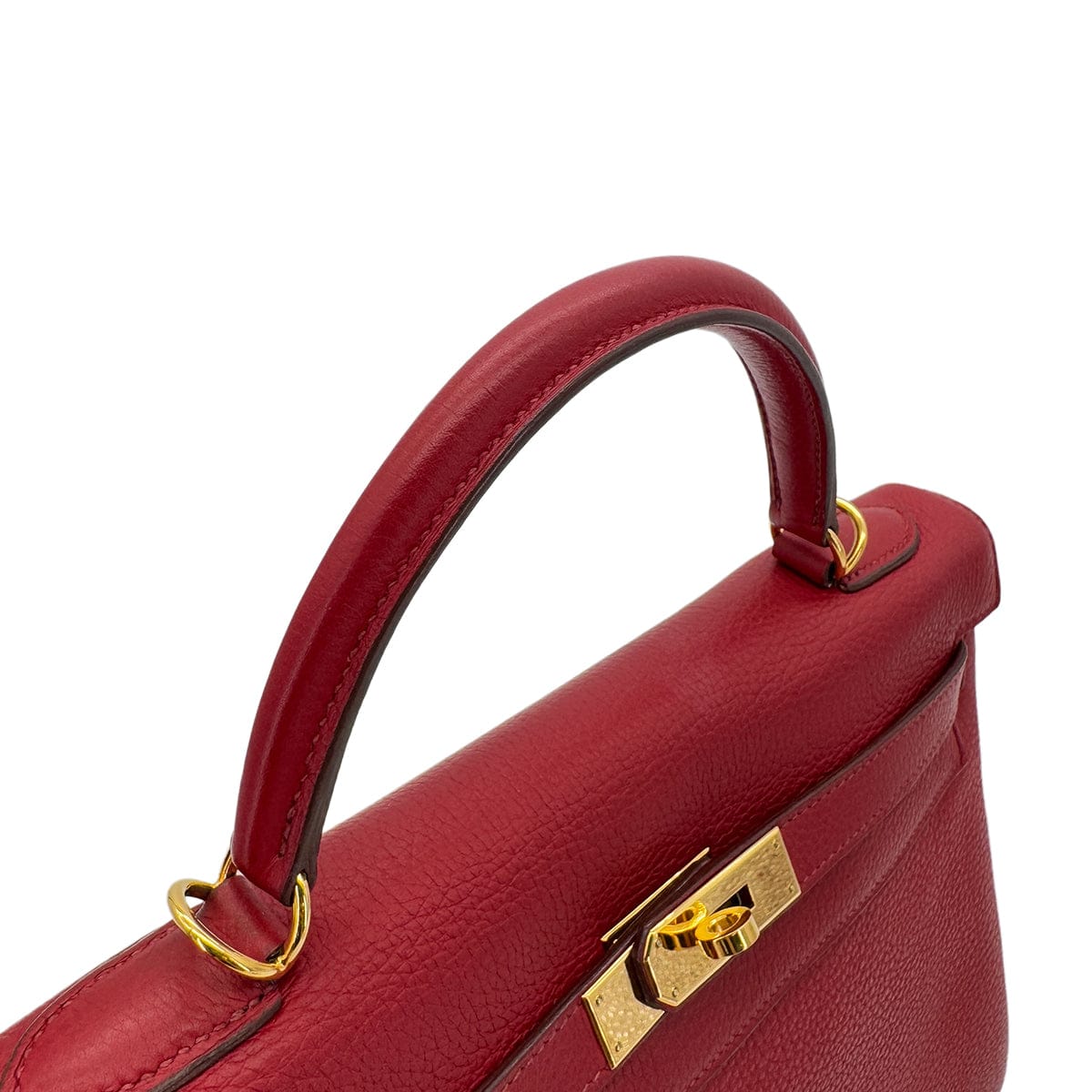 LUXURY PROMISE HERMES KELLY 32 RETOURNE ROUGE GARANCE TAURILLON CLEMENCE HAND SHOULDER BAG □L GHW 90287471