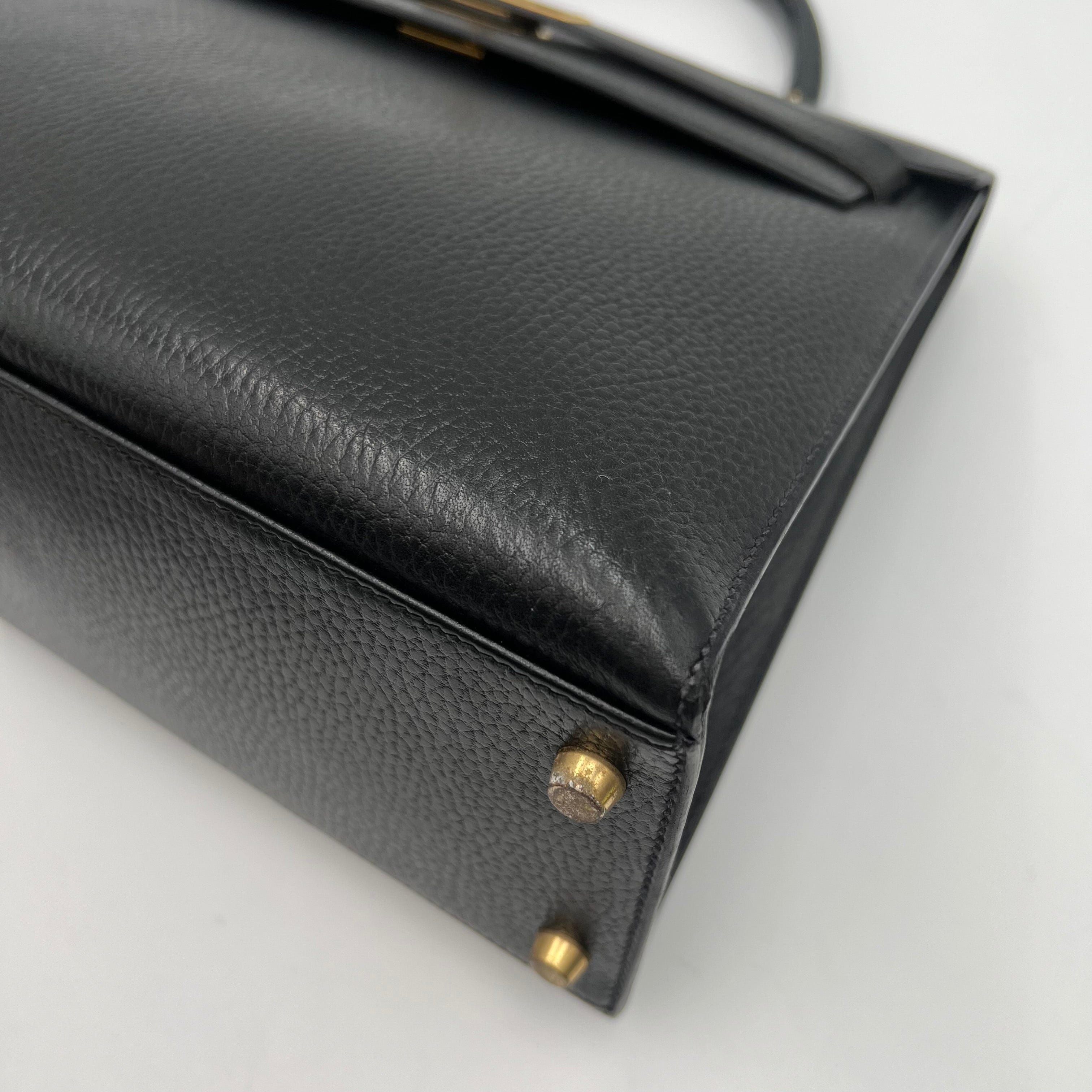 Luxury Promise HERMES KELLY 32 SELLER BLACK ARDENNES GHW #X Circle