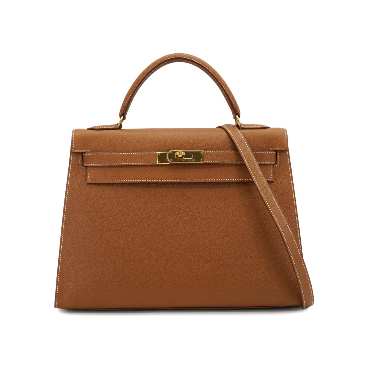 LUXURY PROMISE HERMES KELLY 32 SELLIER GOLD COURCHEVEL HAND SHOULDER BAG 1996 CIRCLE Z GOLD HARDWARE 90332386