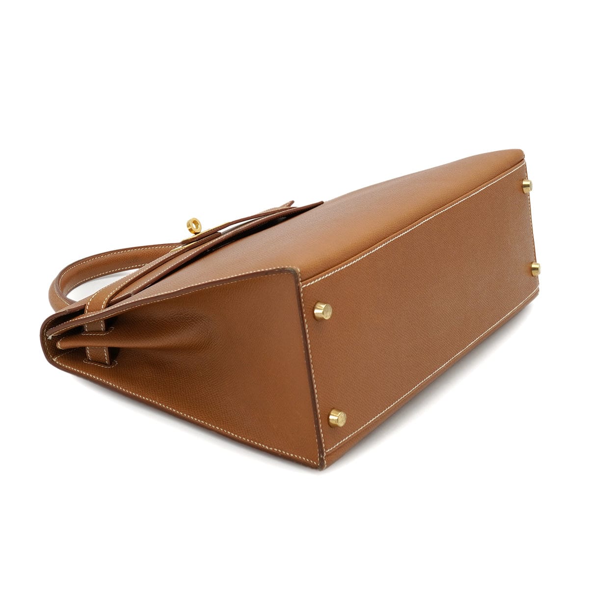 LUXURY PROMISE HERMES KELLY 32 SELLIER GOLD COURCHEVEL HAND SHOULDER BAG 1996 CIRCLE Z GOLD HARDWARE 90332386