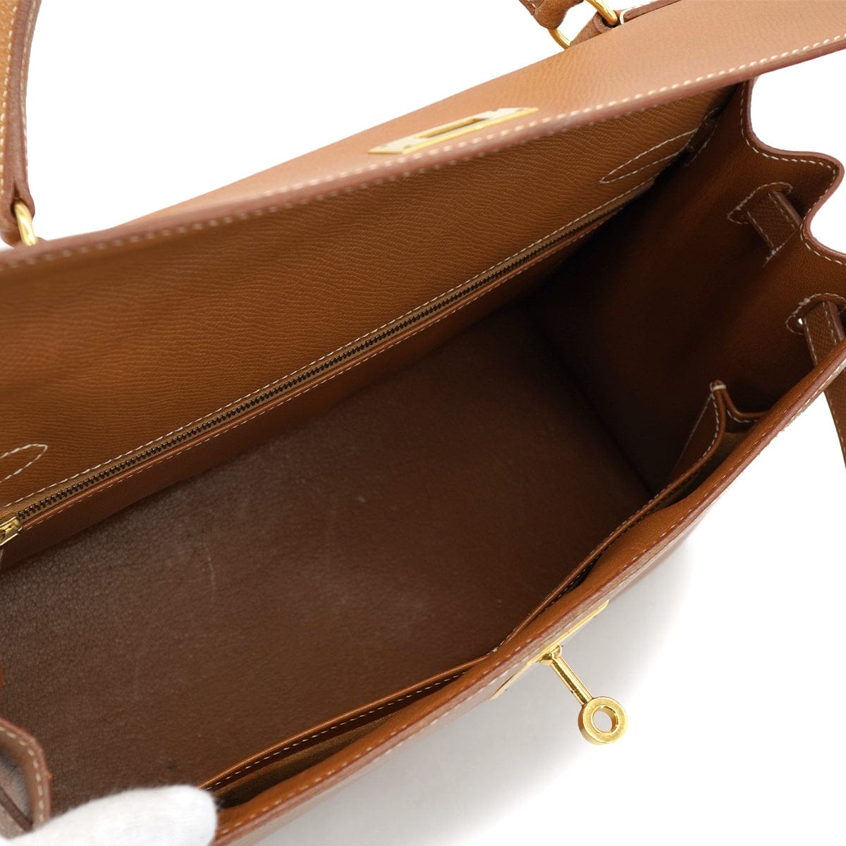 LUXURY PROMISE HERMES KELLY 32 SELLIER GOLD COURCHEVEL HAND SHOULDER BAG 1996 CIRCLE Z GOLD HARDWARE 90332386