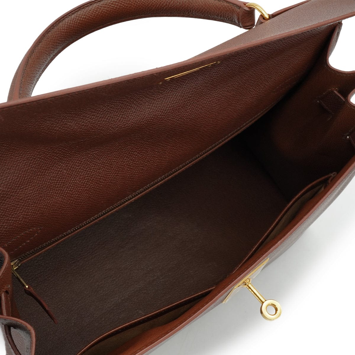 LUXURY PROMISE HERMES KELLY 32 SELLIER HAVANE COURCHEVEL HAND SHOULDER BAG 1997 SQUARE A GOLD HARDWARE 90337276
