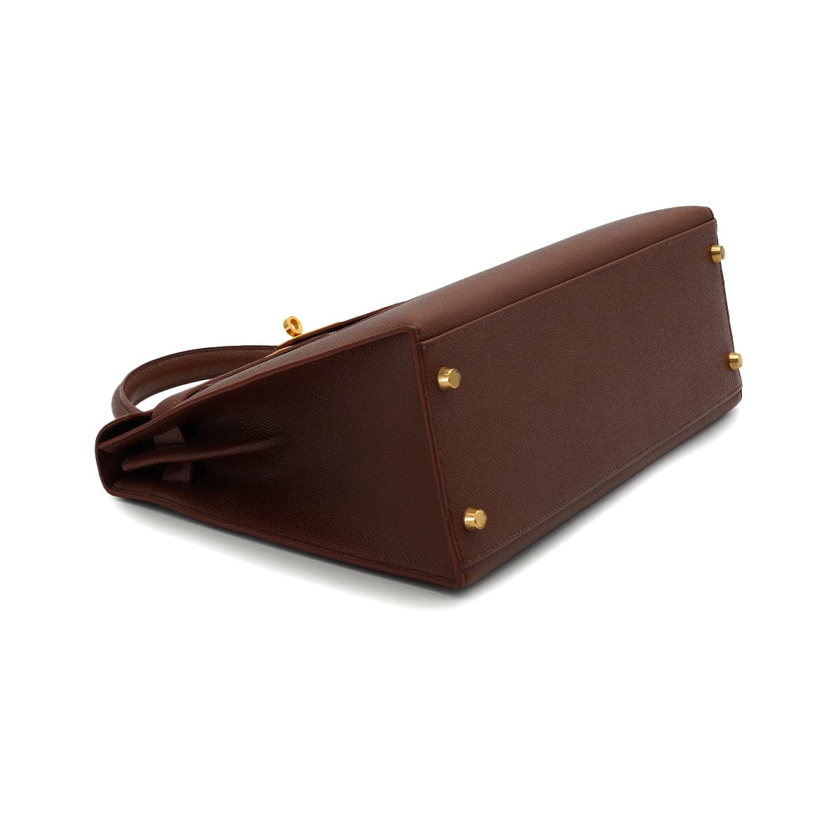 LUXURY PROMISE HERMES KELLY 32 SELLIER HAVANE COURCHEVEL HAND SHOULDER BAG 1997 SQUARE A GOLD HARDWARE 90337276