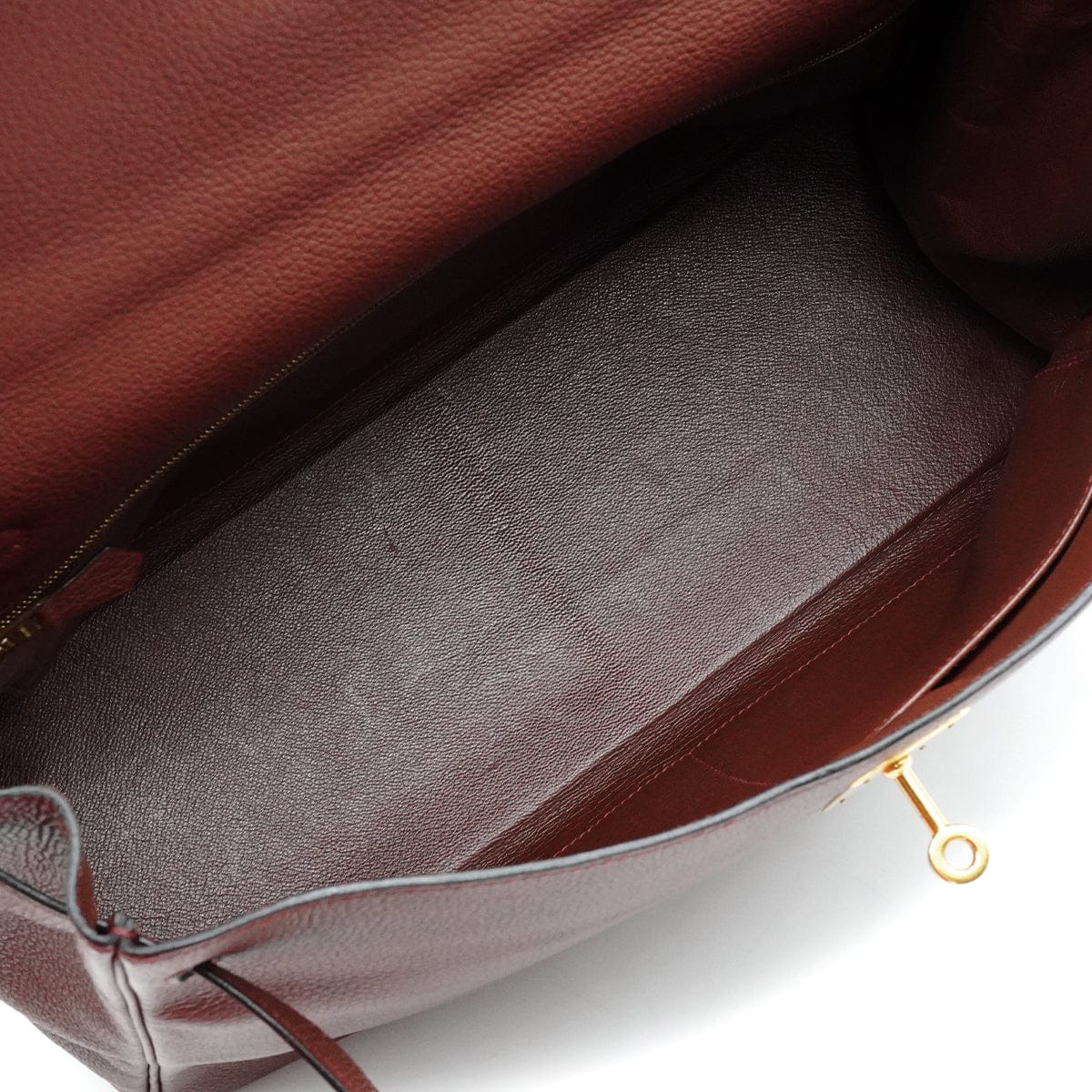LUXURY PROMISE HERMES KELLY 35 RETOURNE MARRON FONCE TOGO HAND SHOULDER BAG 2000 SQUARE D GOLD HARDWARE 90341430