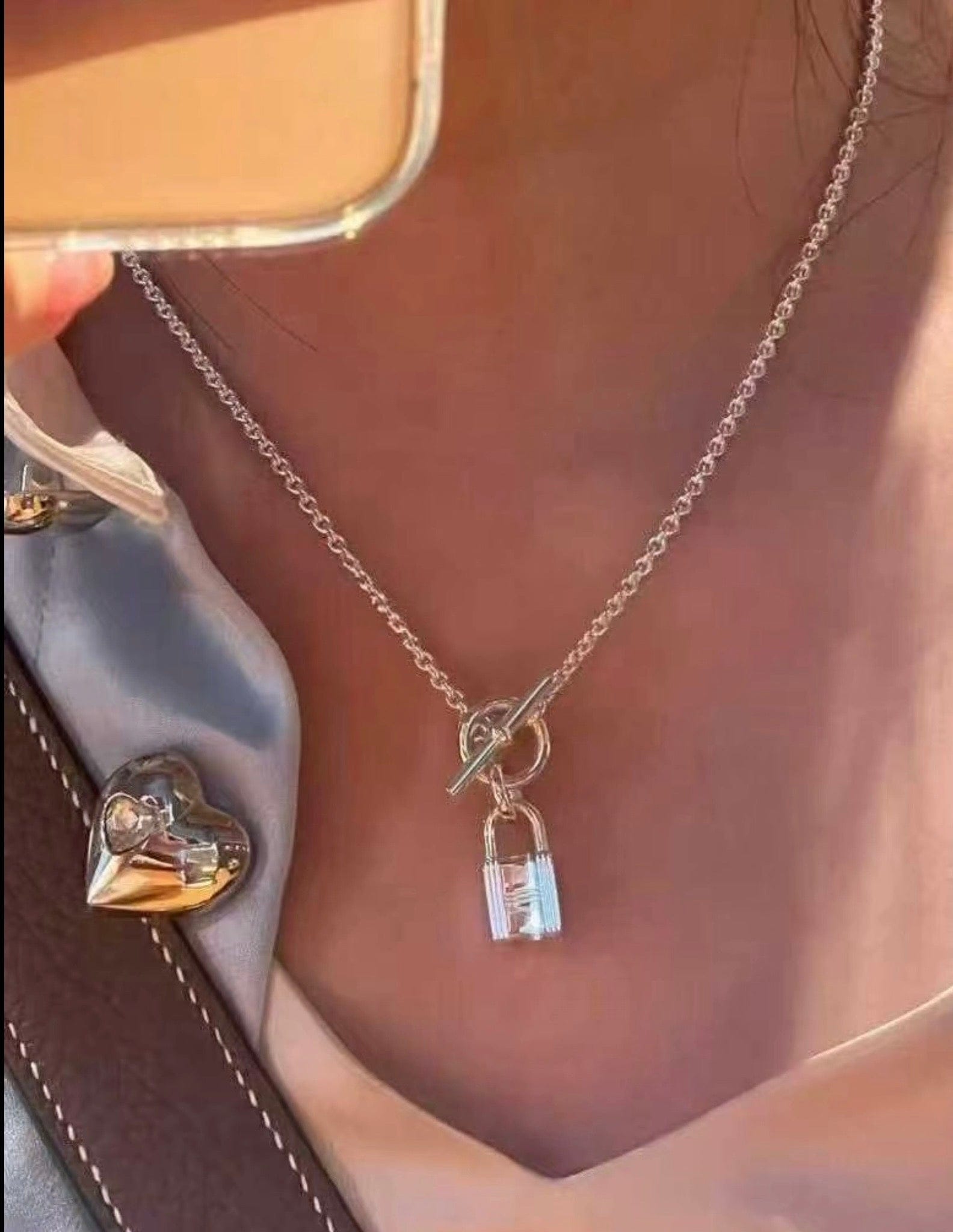 Luxury Promise Hermès Kelly Cadenas Sterling Silver Pendant Necklace