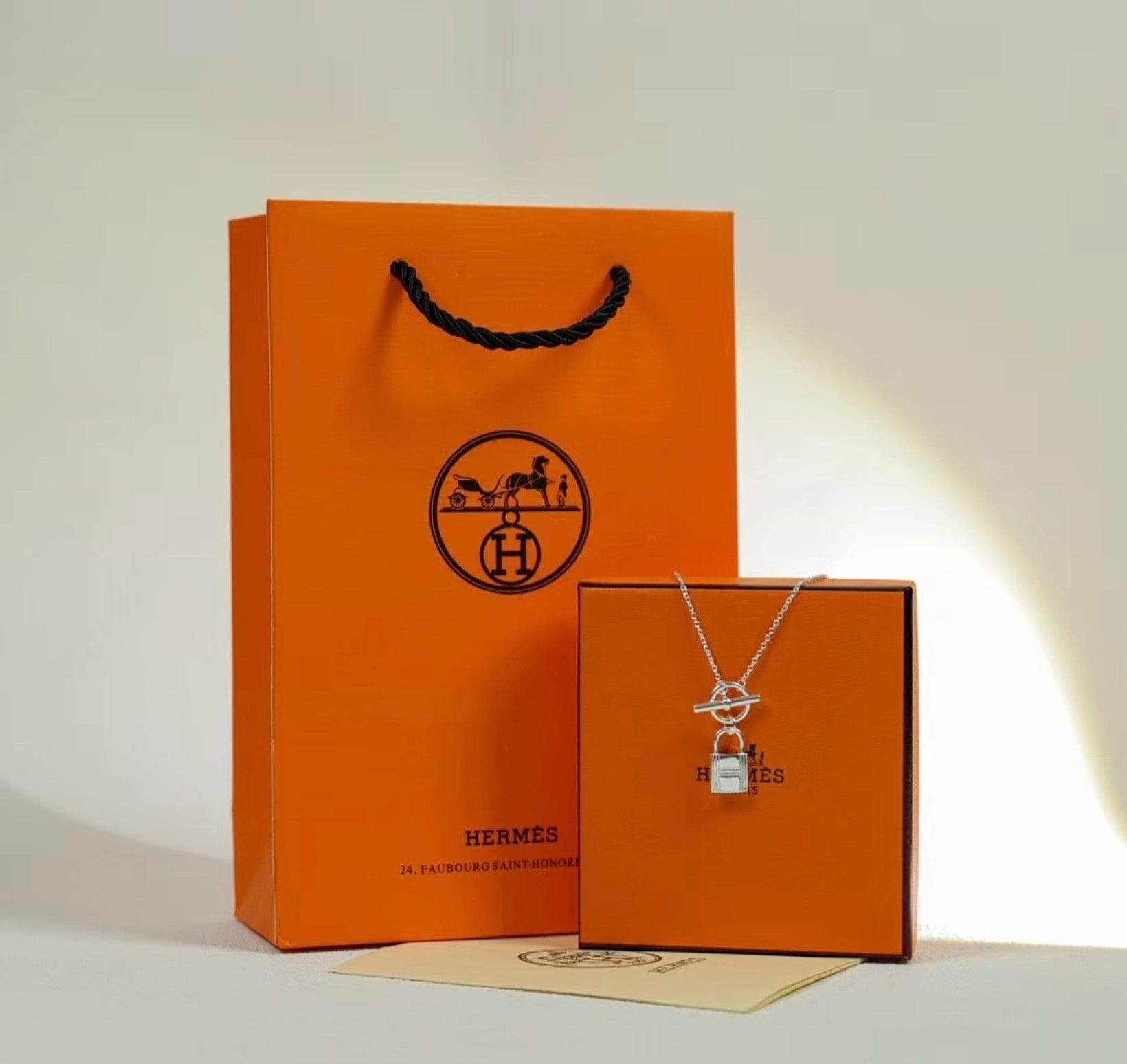 Luxury Promise Hermès Kelly Cadenas Sterling Silver Pendant Necklace
