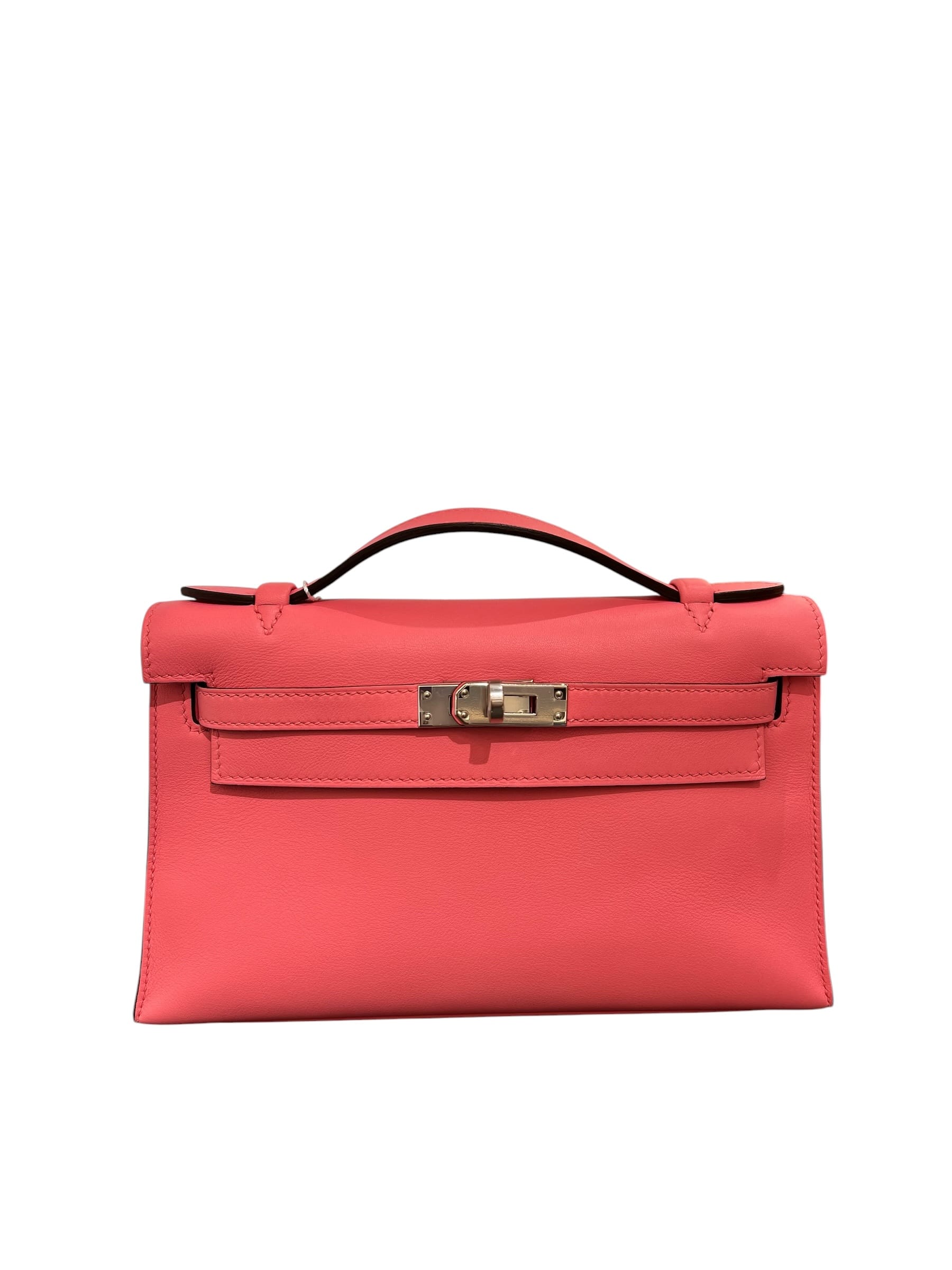 Luxury Promise Hermes Kelly Pochette Rose Dete Swift PHW #Y SKC8357H
