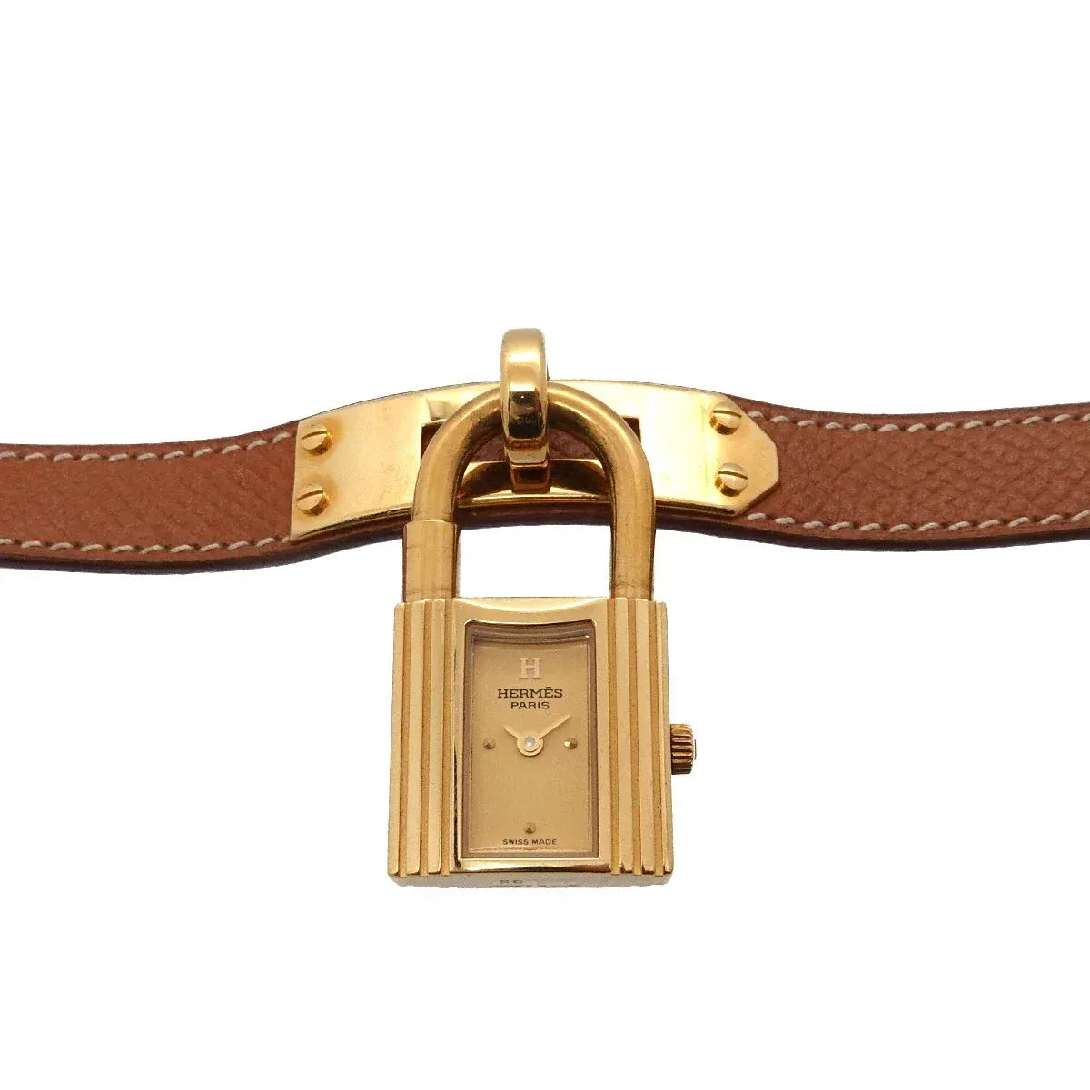 LUXURY PROMISE HERMES Kelly Watches Quartz Gold Dial Vintage Cadena Ladies Watch 90335971