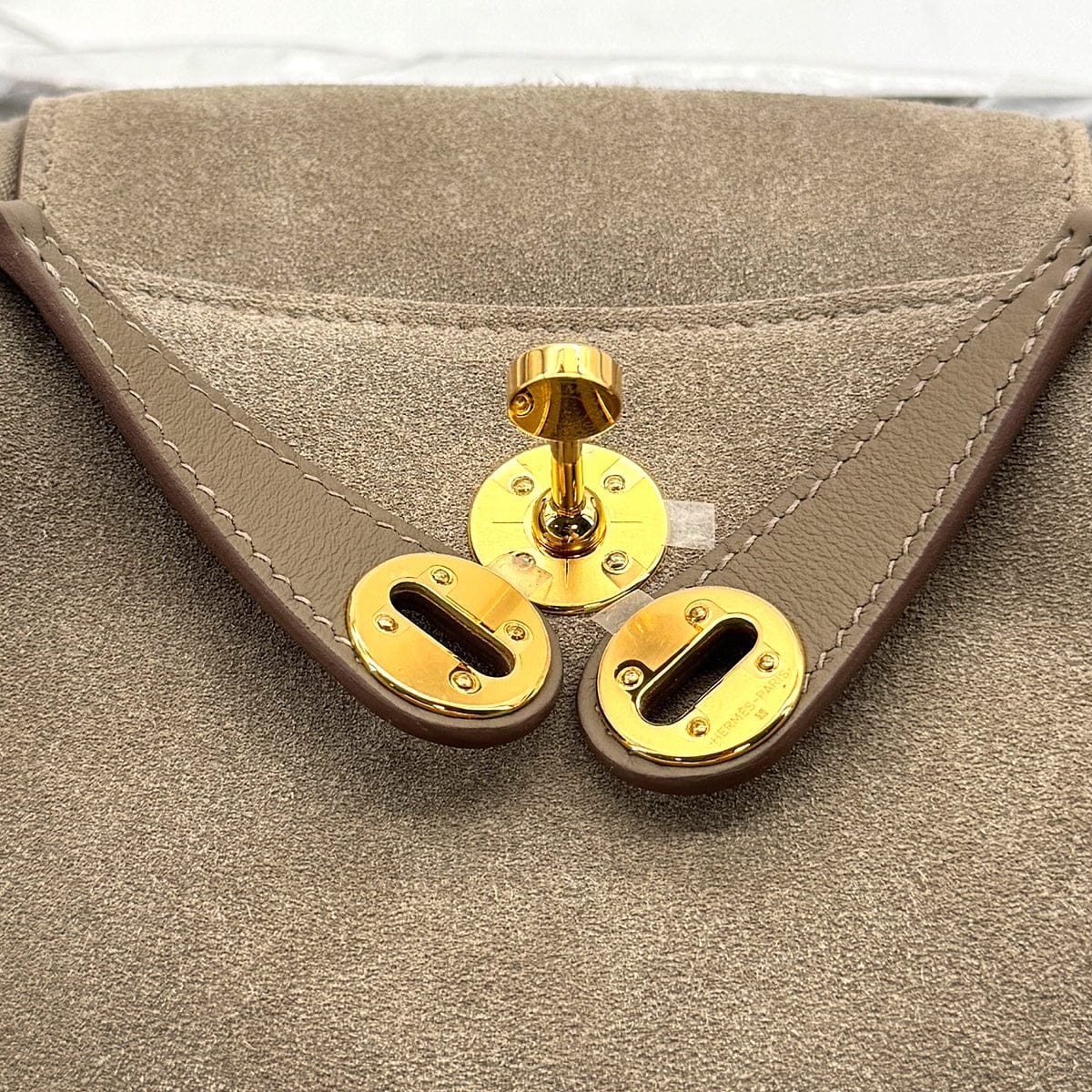 LUXURY PROMISE HERMES LINDY MINI 20 ETOUPE GRIS CAILLOU VEAU SWIFT GRIZZLY SHOULDER BAG W GHW 90307211