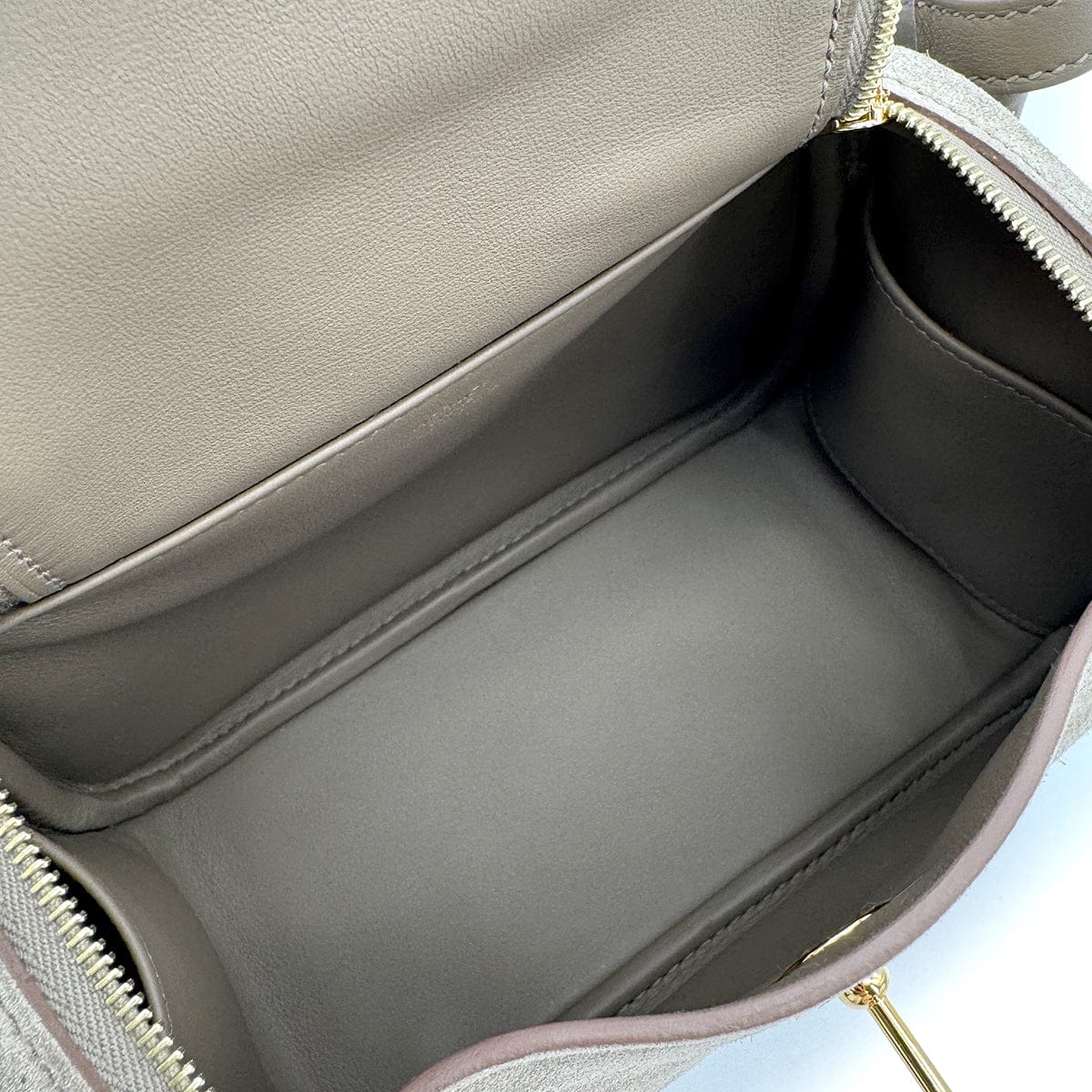 LUXURY PROMISE HERMES LINDY MINI 20 ETOUPE GRIS CAILLOU VEAU SWIFT GRIZZLY SHOULDER BAG W GHW 90307211