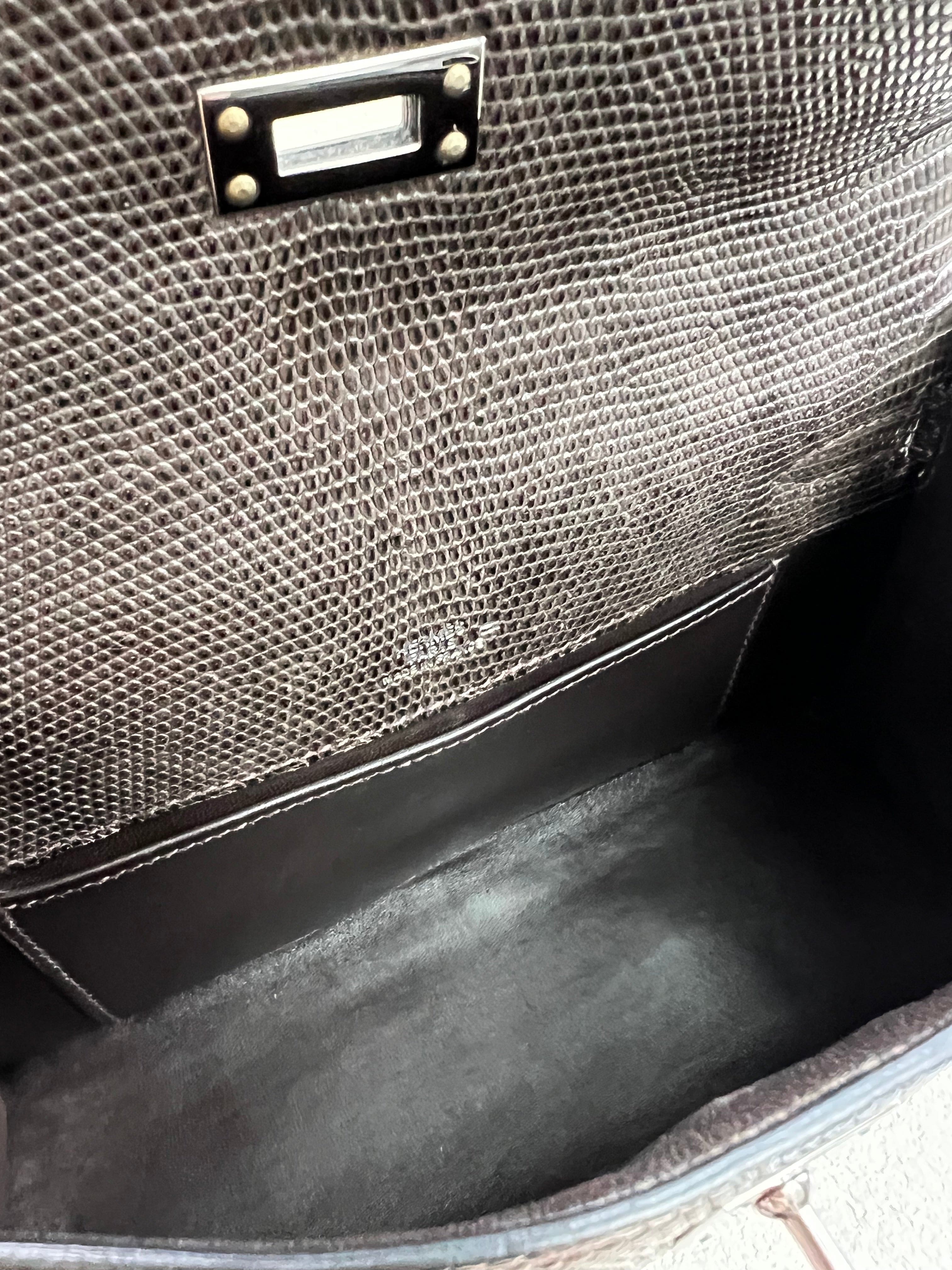 Luxury Promise Hermes Matte Lizard Kelly Pochette Cocoan PHW #I SYCYB1136