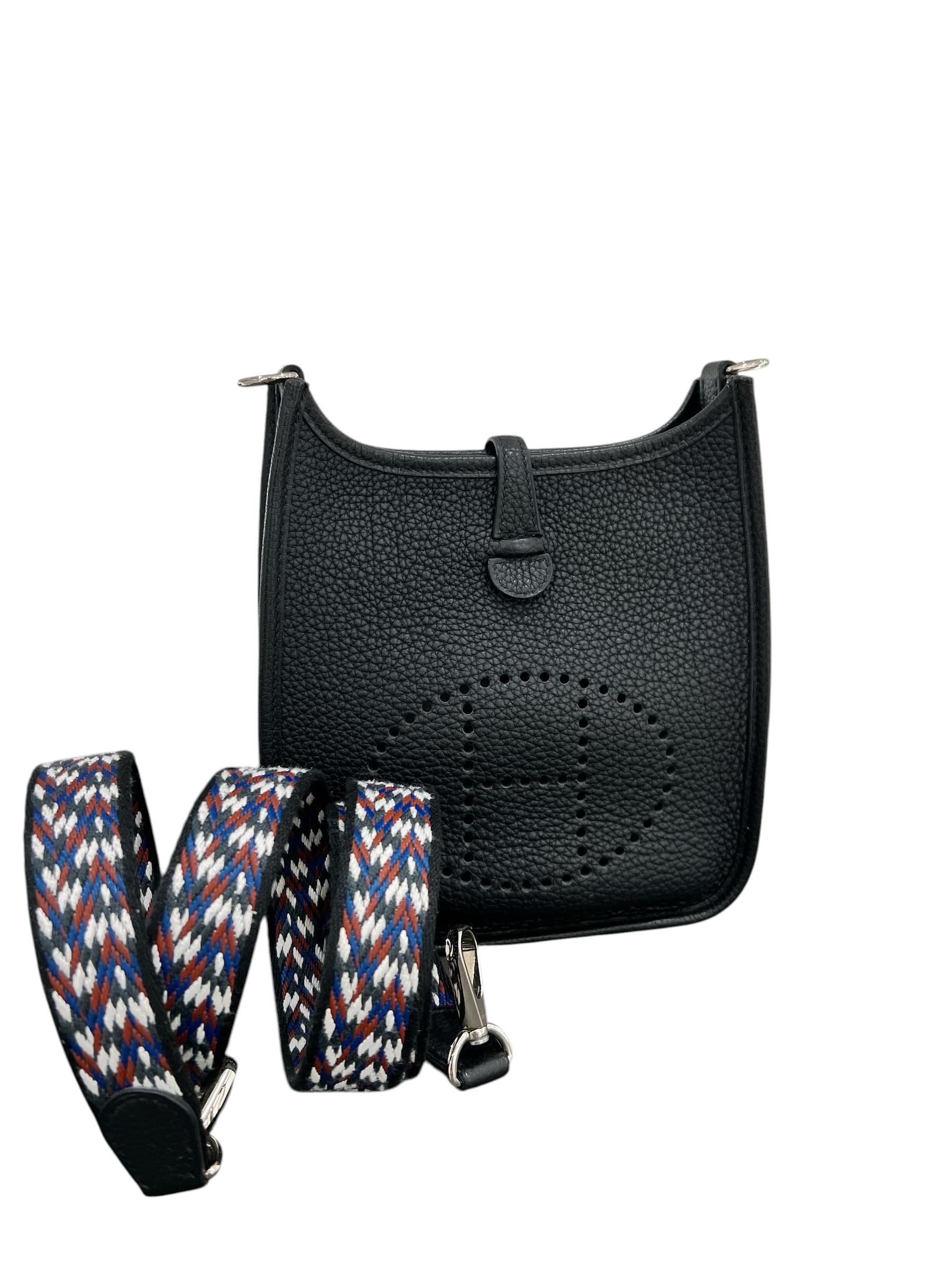 Luxury Promise Hermes Mini Evelyn Amazone Black Clemence PHW #Y SKC8375H