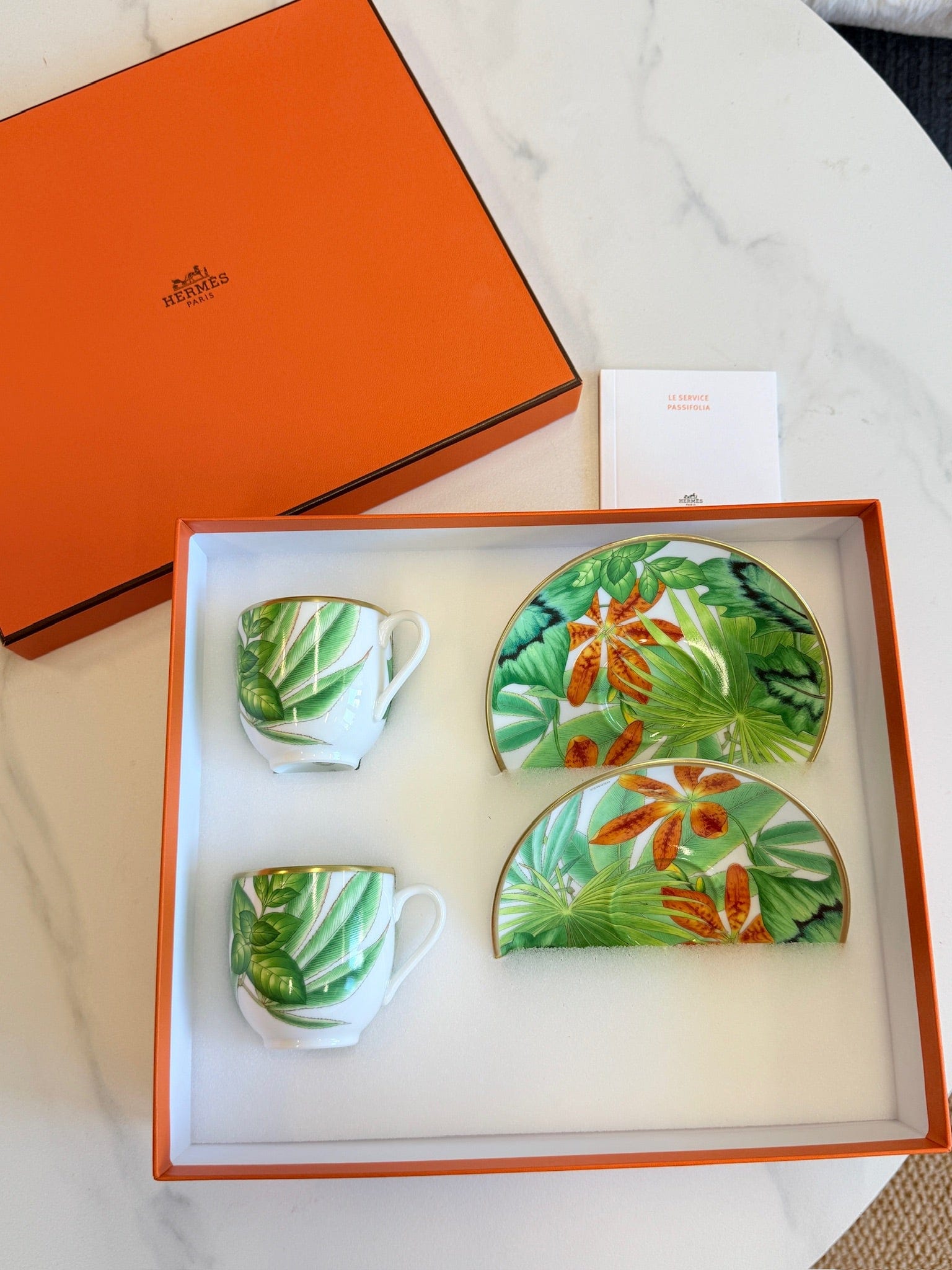 Luxury Promise Hermès "Passifolia" Coffee Cup & Saucer Set