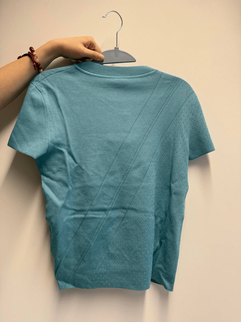 Luxury Promise Hermès Perforated Knit Top - Teal Blue