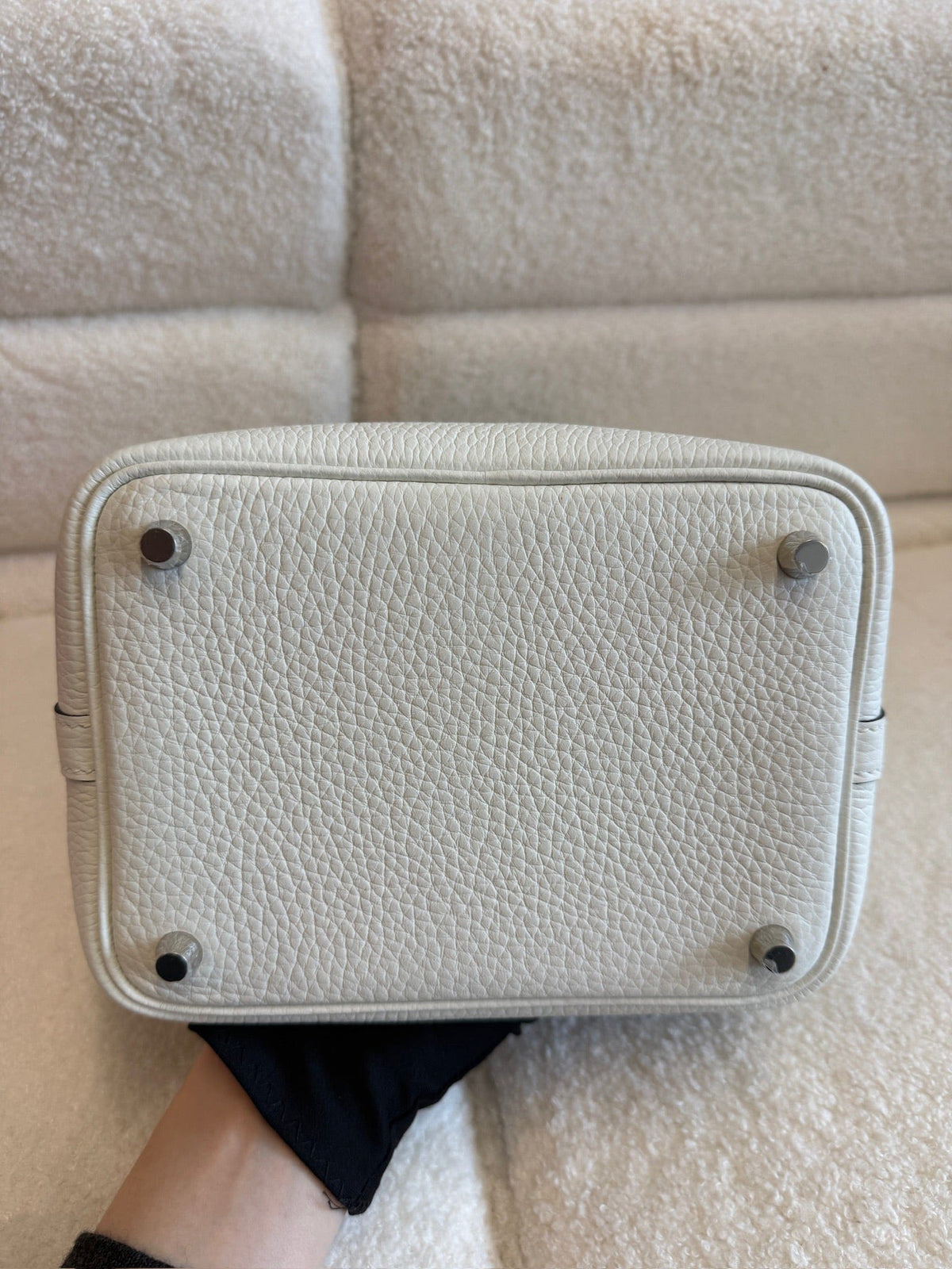 Hermès Picotin Lock 18 | White Clemence Leather & Palladium Hardware | Stamp K