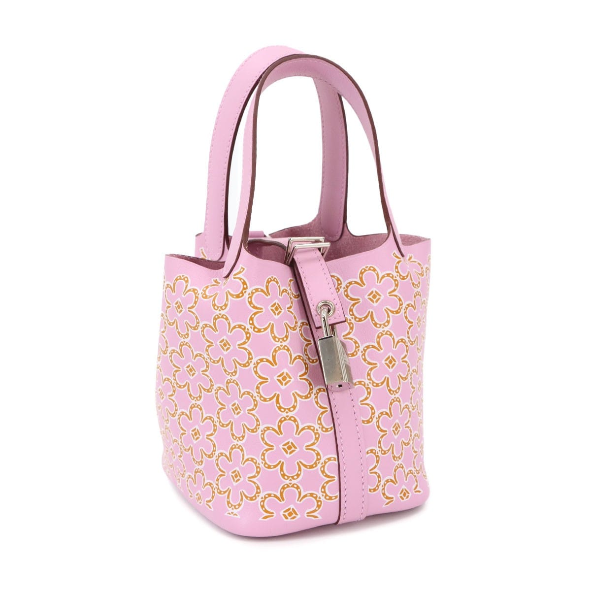 Luxury Promise HERMES Picotin Lock Micro Lucky Daisy Hand Bag Swift Mauve sylvestre 90299265