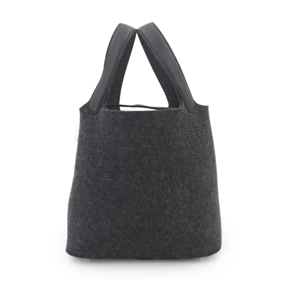 LUXURY PROMISE HERMES Picotin Lock MM Hand Bag Felt Veau Swift Graphite Black 90324940