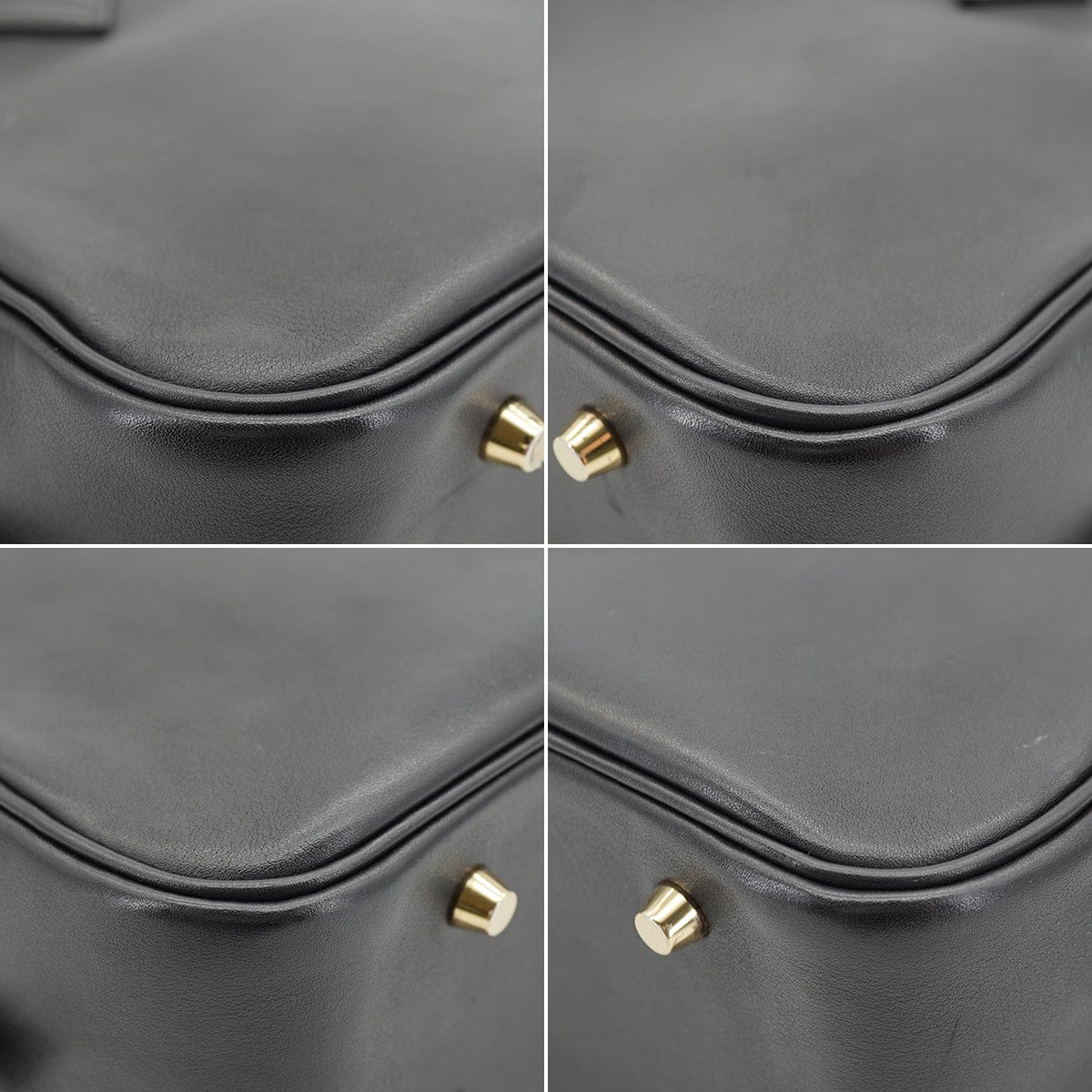 LUXURY PROMISE HERMES PLUME 28 BLACK EVERCALF HAND BAG 1968 X STAMP GOLD HARDWARE 90334493