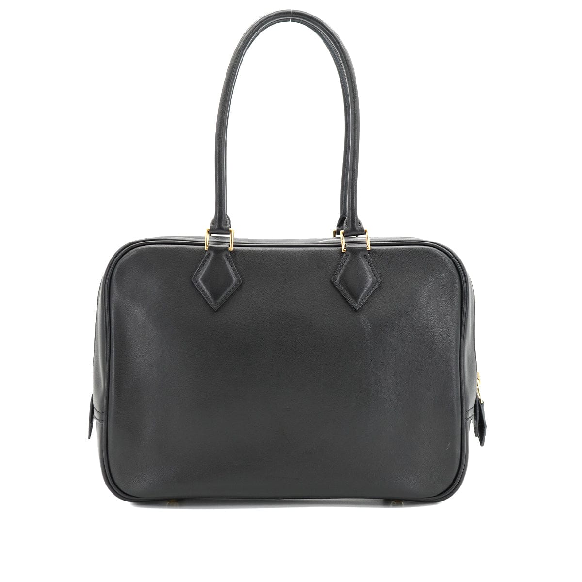 LUXURY PROMISE HERMES PLUME 28 BLACK EVERCALF HAND BAG 1968 X STAMP GOLD HARDWARE 90334493
