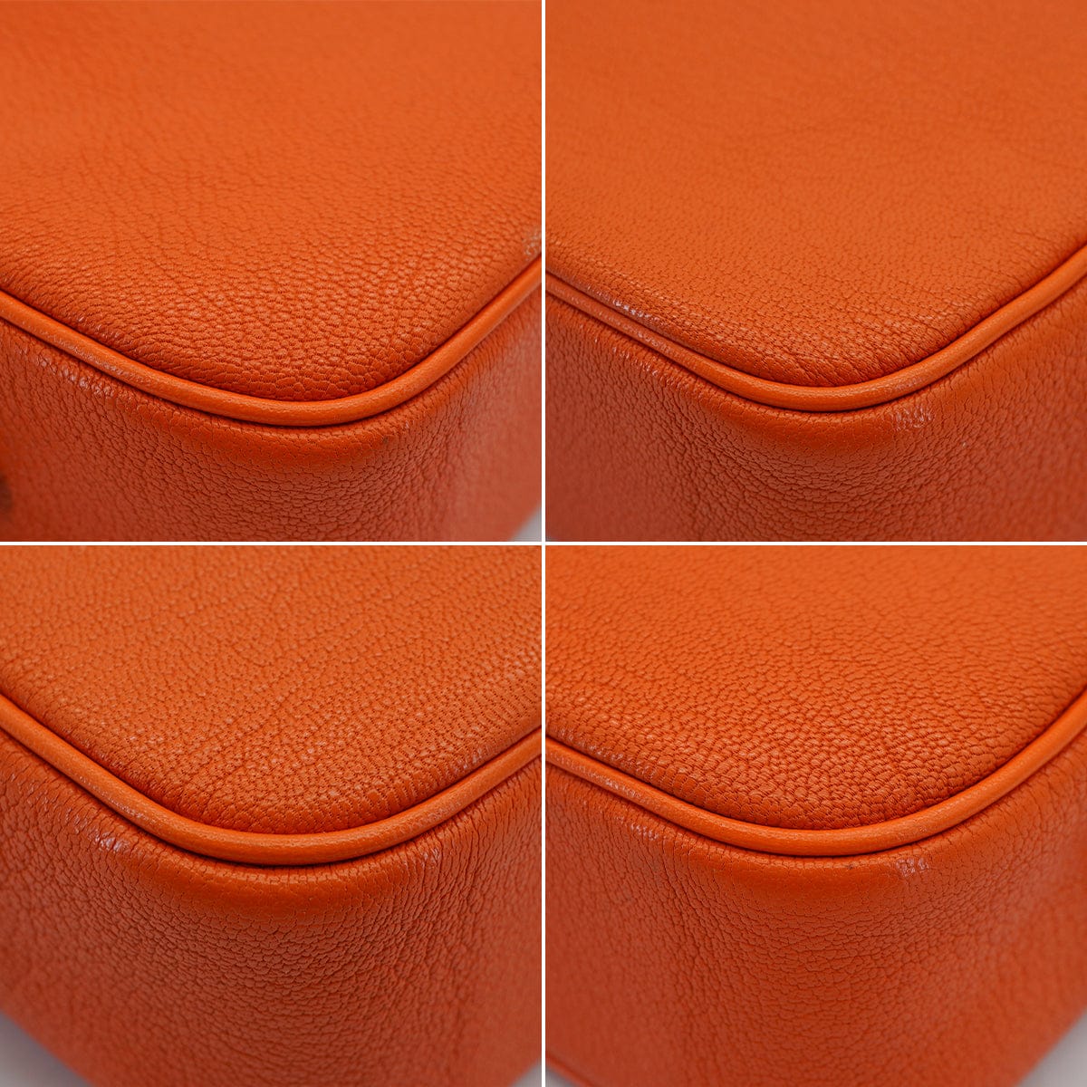 LUXURY PROMISE HERMES PLUME ELAN 28 ORANGE CHEVRE HAND BAG 2005 SQUARE I PALLADIUM HARDWARE 90335827