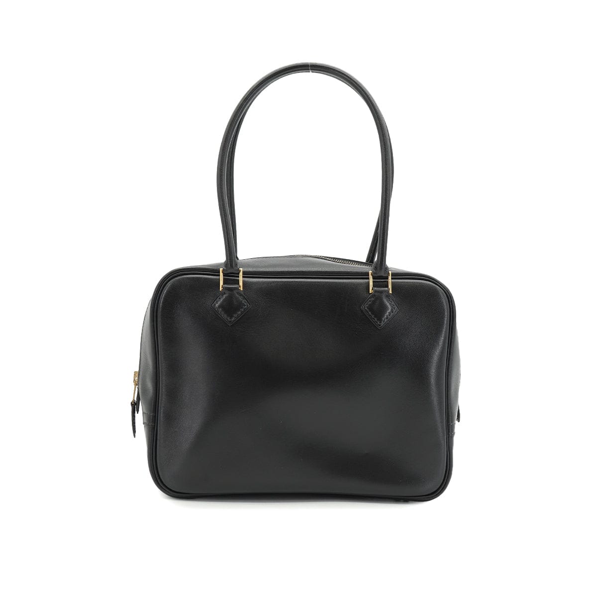 LUXURY PROMISE HERMES PLUME MINI BLACK BOX CALF HAND BAG 1993 CIRCLE W GOLD HARDWARE 90335574
