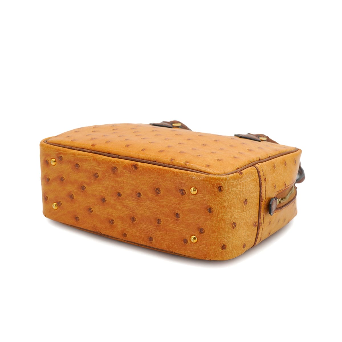 LUXURY PROMISE HERMES PLUME MINI CHESTNUT ETRUSQUE OSTRICH HAND BAG 2000 SQUARE D GOLD HARDWARE 90334139