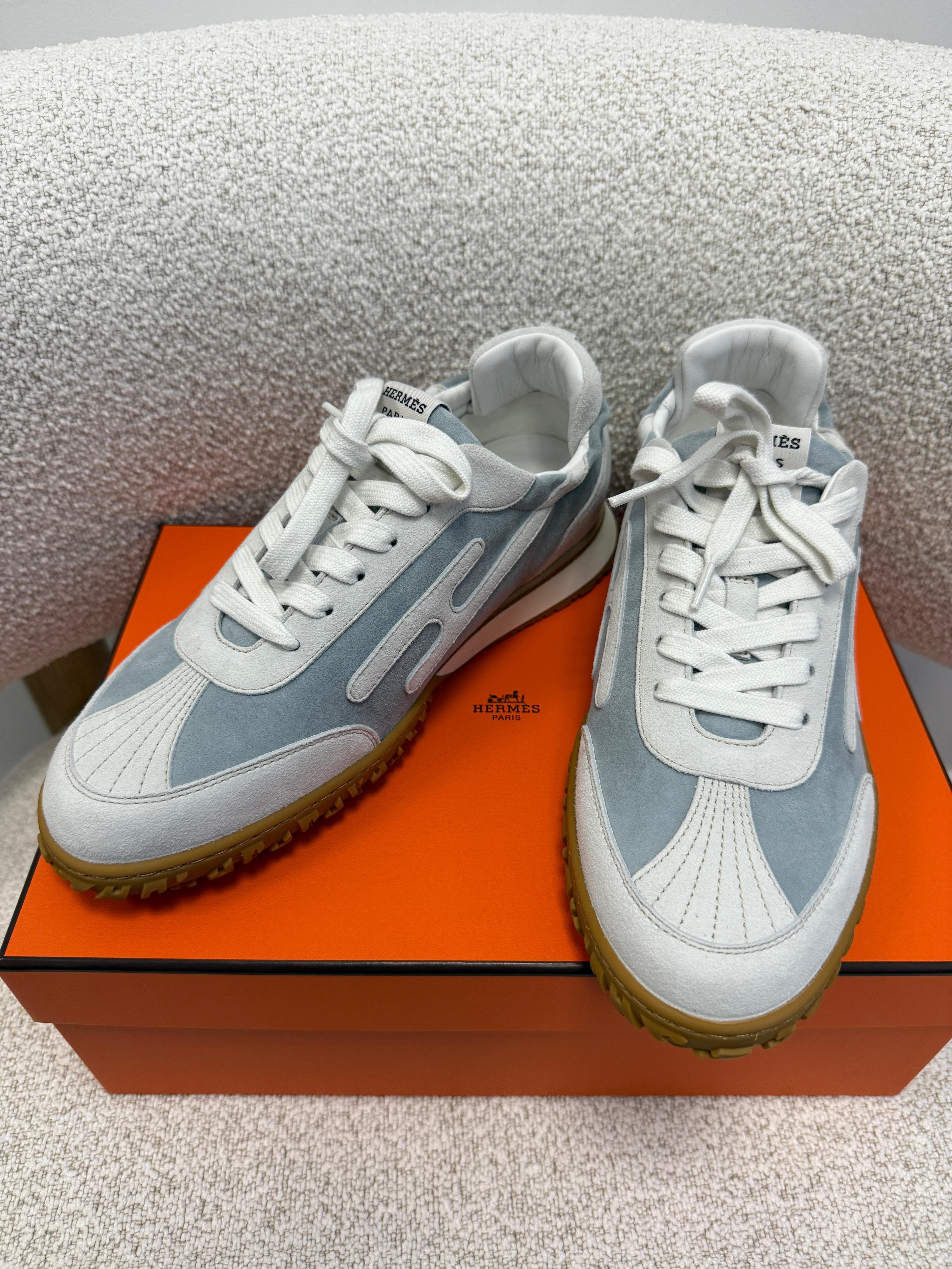 LUXURY PROMISE HERMÈS JET SNEAKER Gris Nuage / Blanc- Size 37