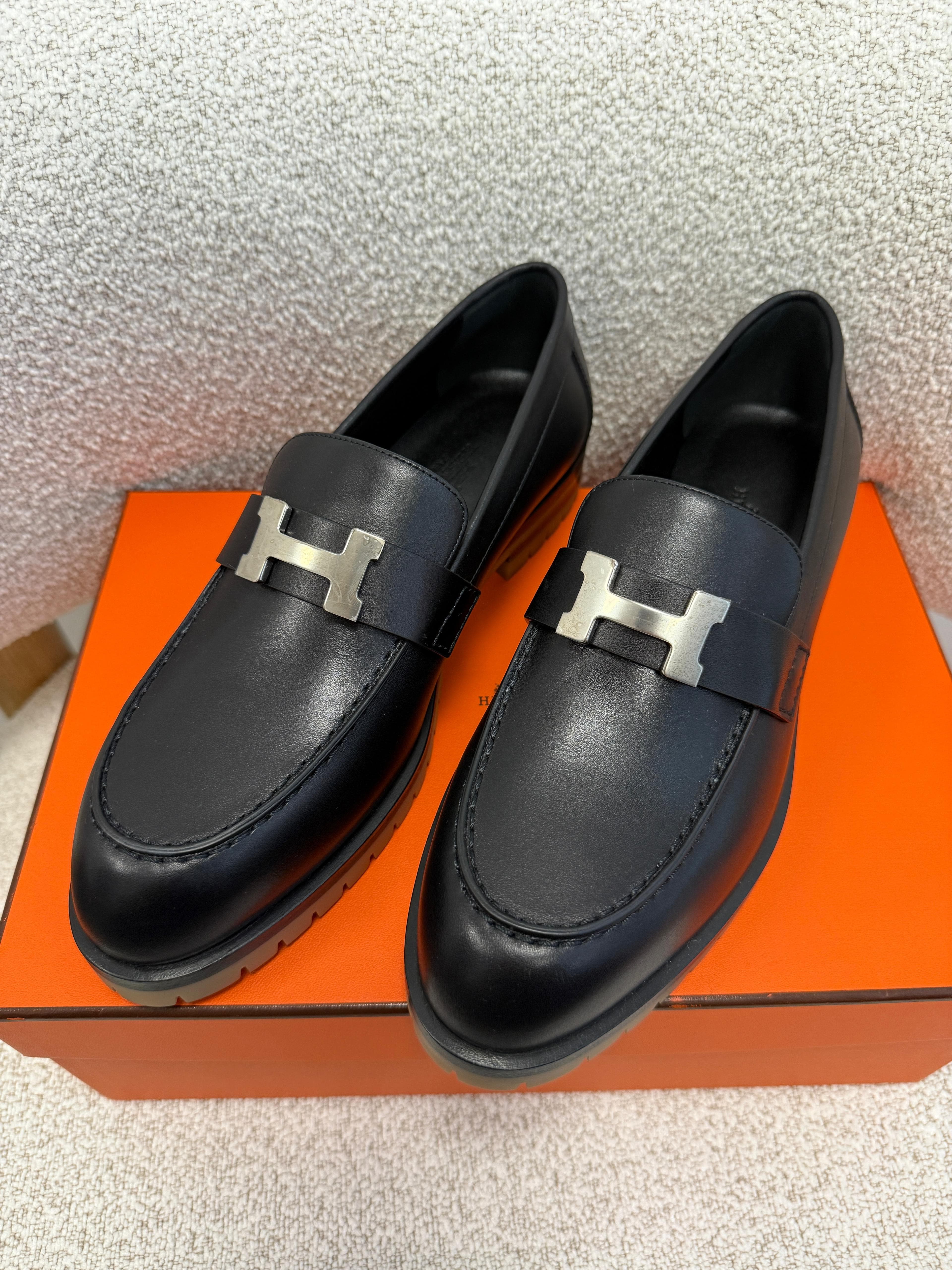 Luxury Promise *HK LOCATED*HERMÈS FAUBOURG LOAFER Black- Size 37