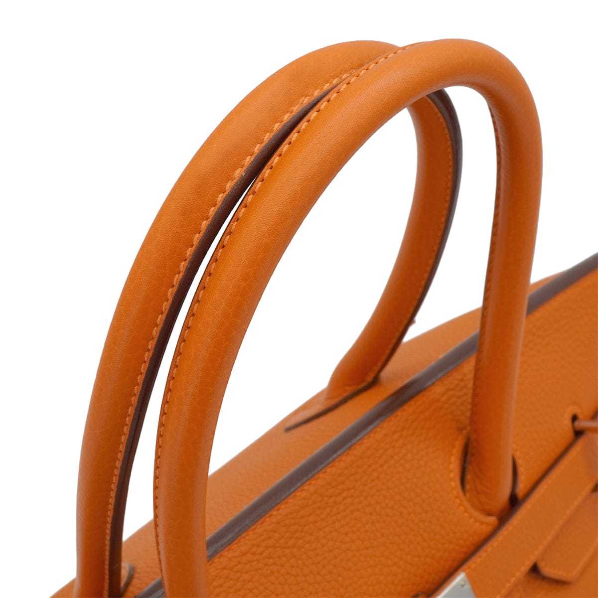 LUXURY PROMISE HERMES SHOULDER BIRKIN ORANGE TAURILLON CLEMENCE HAND BAG 2005 SQUARE I PALLADIUM HARDWARE 90339634