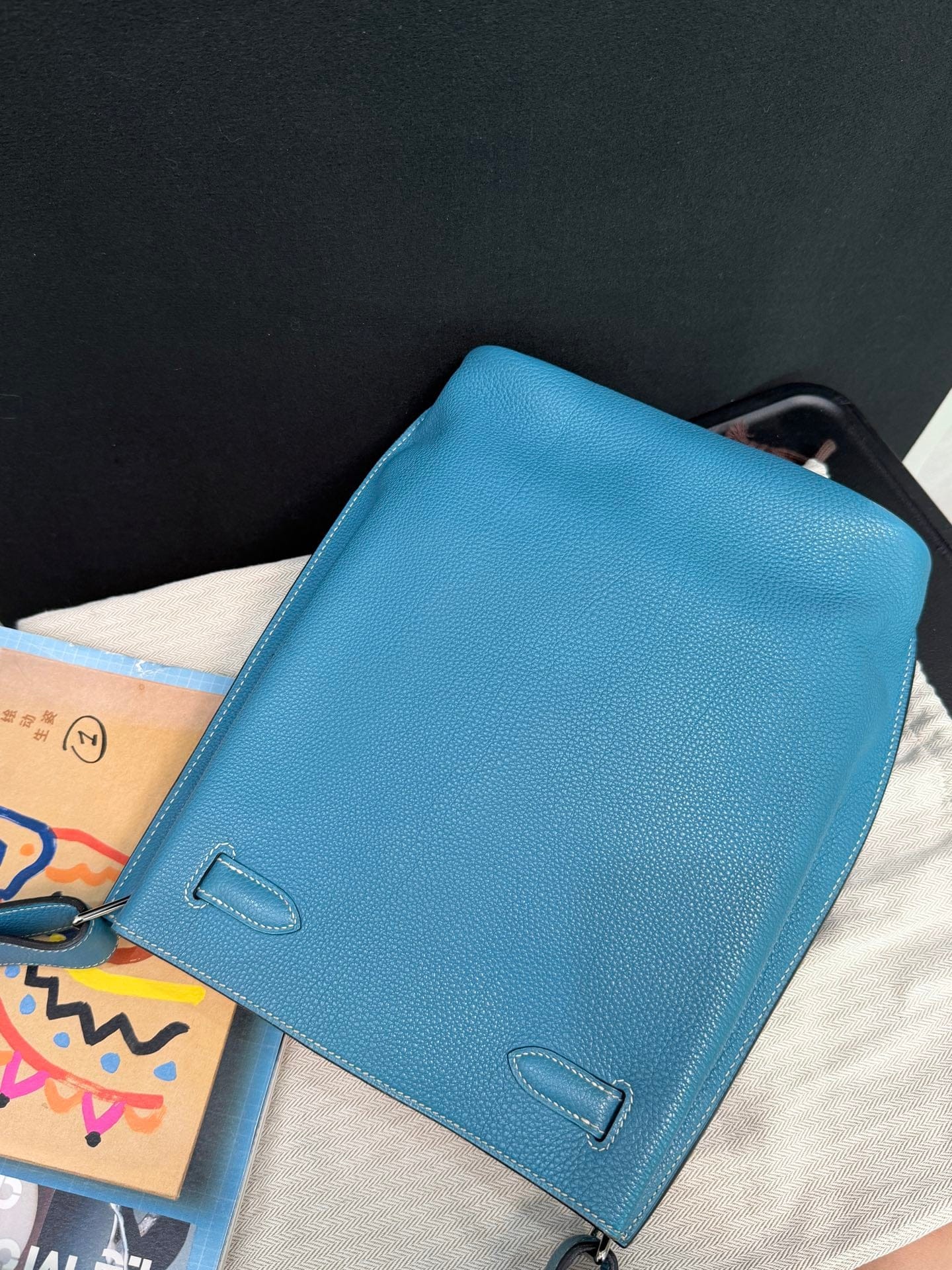 LUXURY PROMISE Hermès So Kelly 22 Bleu Jean Epsom Palladium Hardware (L Stamp) – Pristine Original Condition