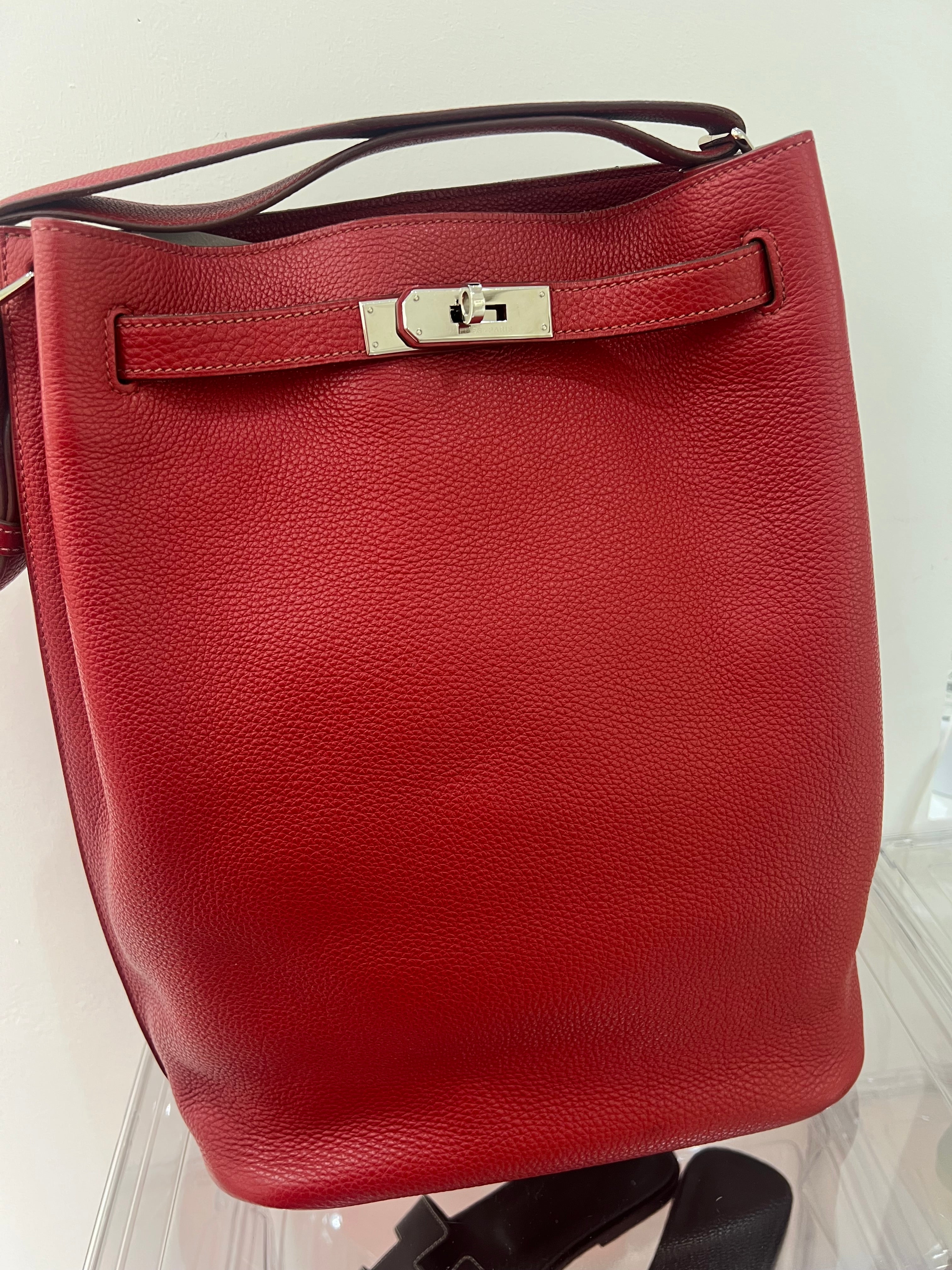 Luxury Promise Hermes So Kelly 26 Rouge Garrance Togo PHW #J Y2006 SKC8276X
