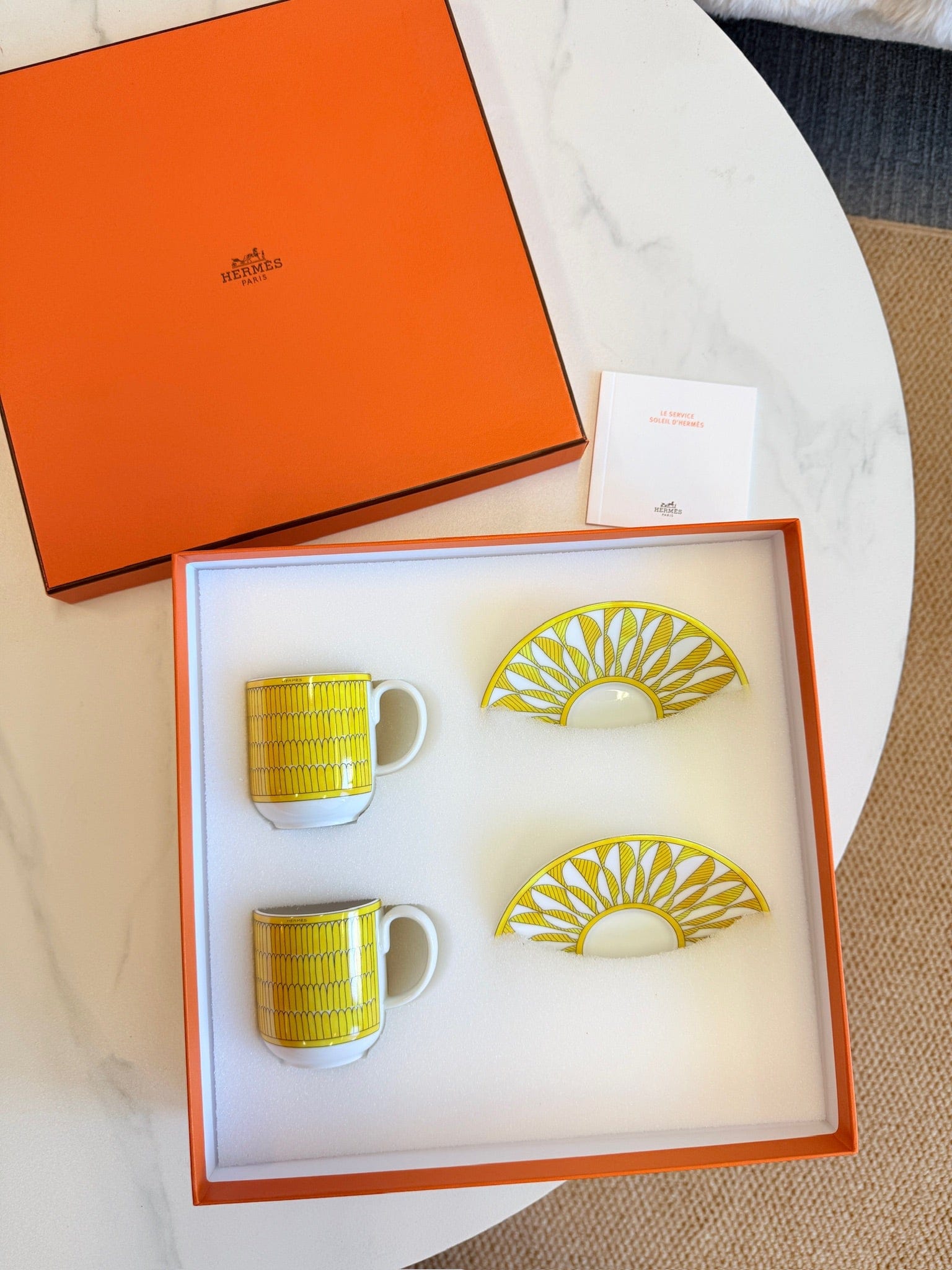 Luxury Promise Hermès "Soleil d'Hermès" Coffee Cup & Saucer Set