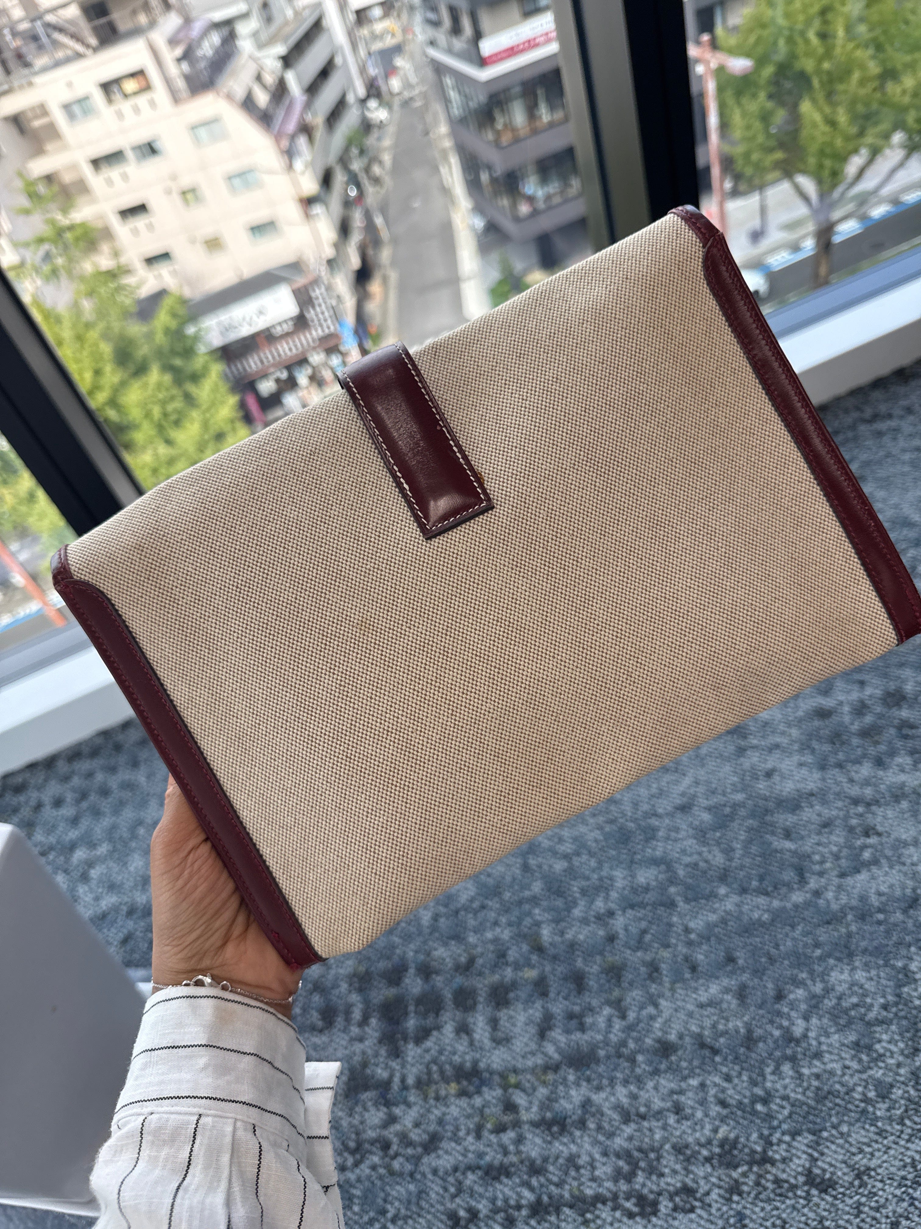 Luxury Promise Hermes toile canvas rouge h jige