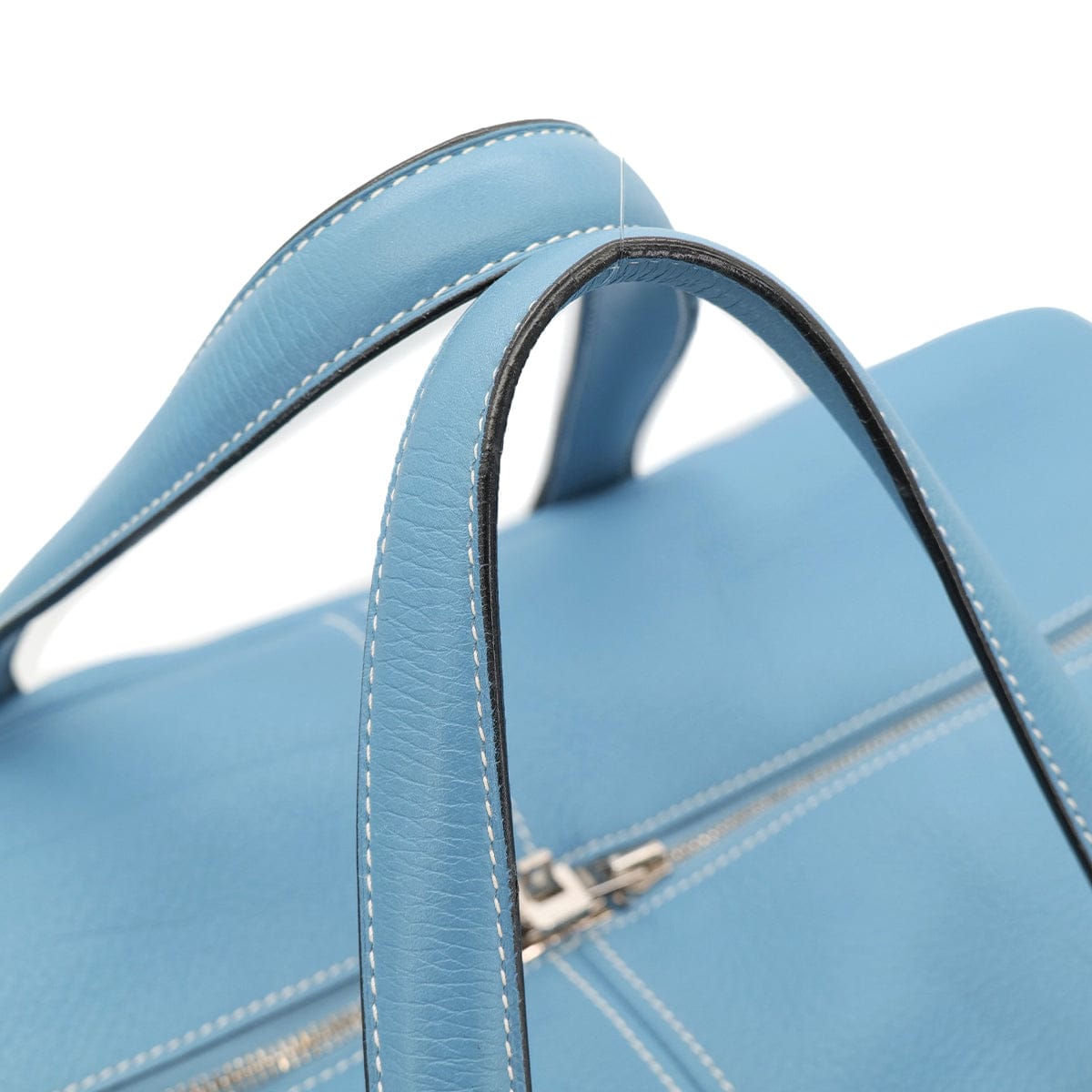 LUXURY PROMISE HERMES VICTORIA 50 BLUE JEAN TAURILLON CLEMENCE HAND BAG □C SHW 90304031