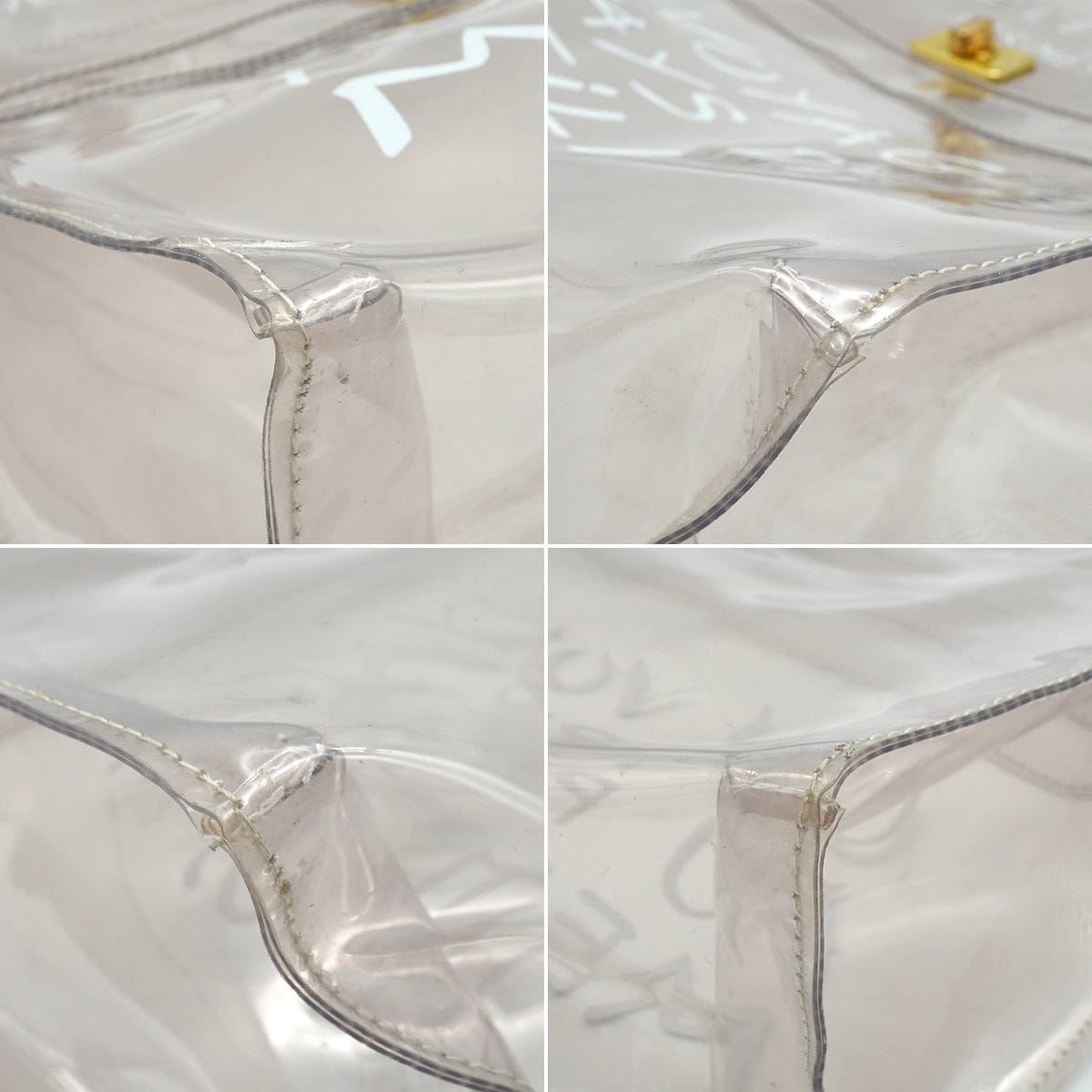 LUXURY PROMISE HERMES VINYL KELLY SOUVENIR DE L' EXPOSITION 1997 CLEAR HAND BAG GOLD HARDWARE 90338368