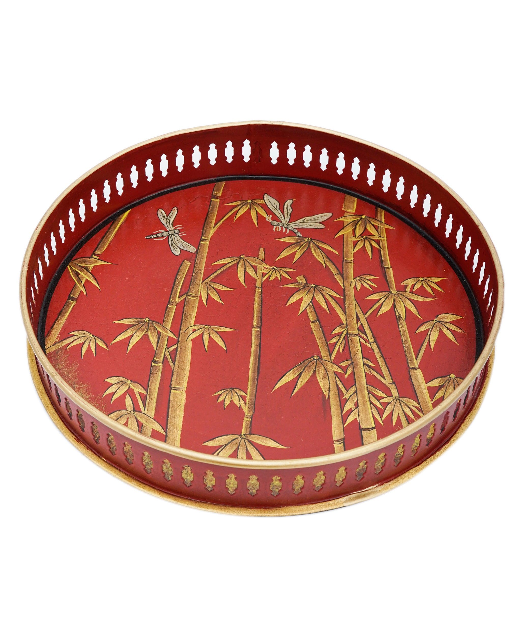 Luxury Promise Les Ottomans Flora hand-painted metal tray ASL9653