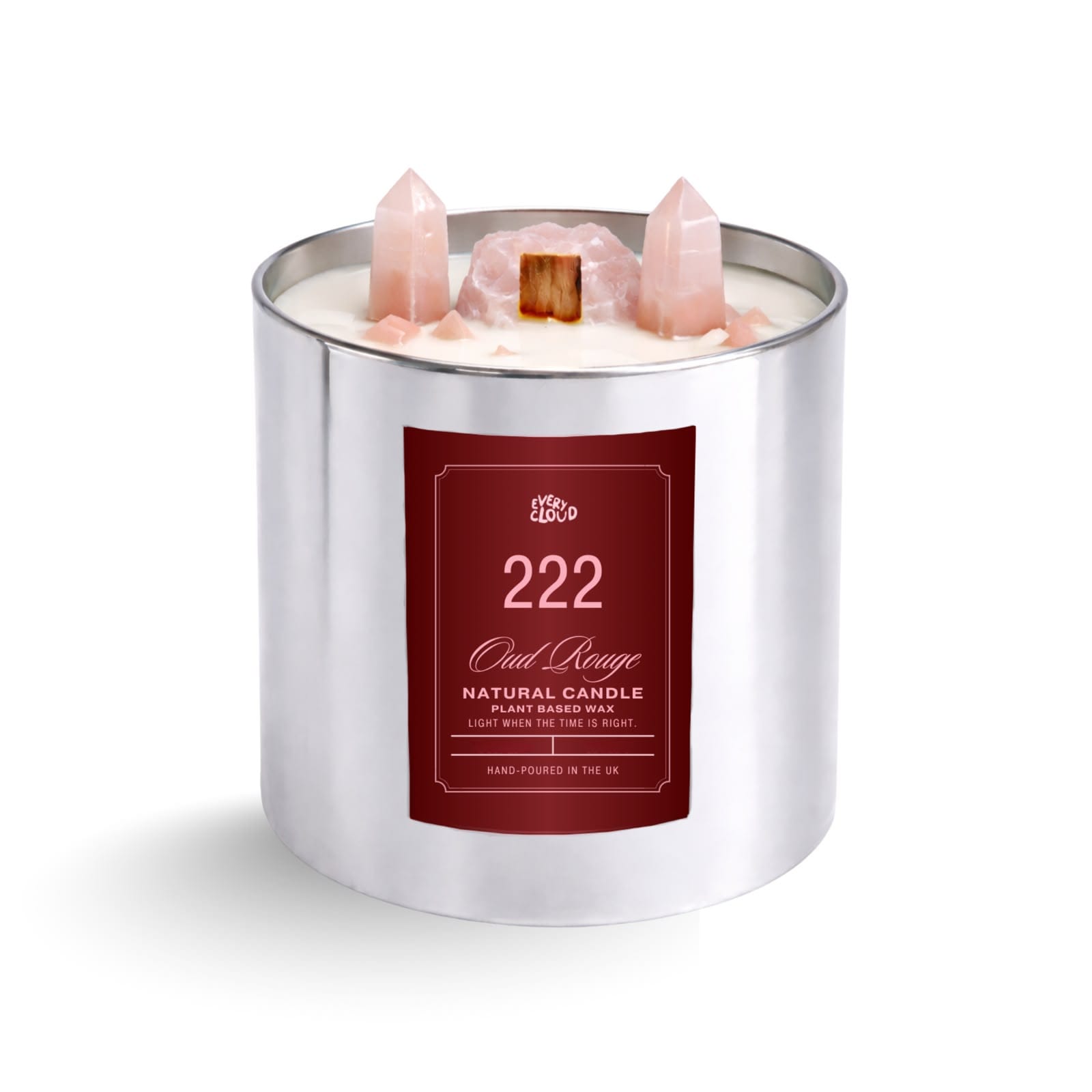 Luxury Promise Oud Rouge Silver Crystal Candle AGC3838