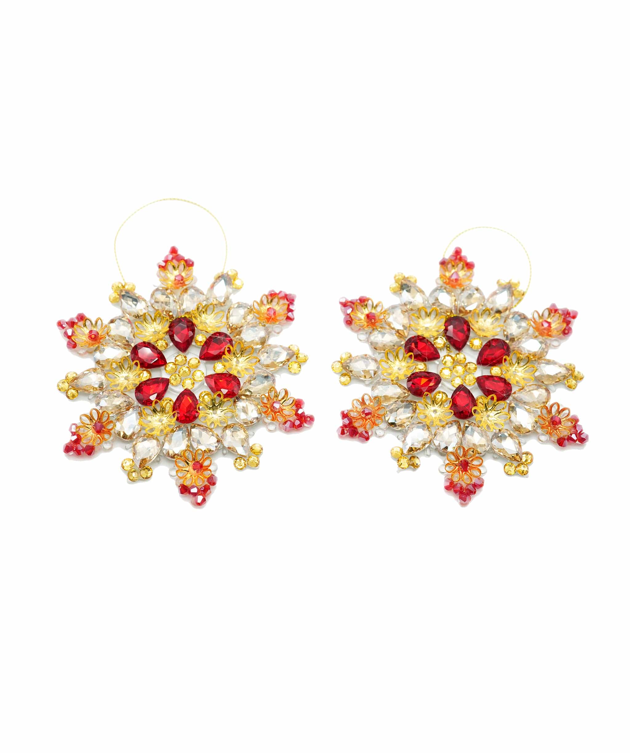 Luxury Promise Red beaded snowflakes ASC4583