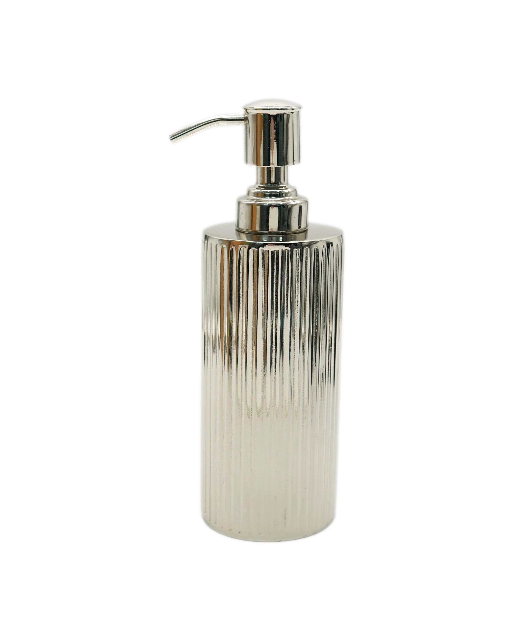Luxury Promise REDON  Shiny Nickel  Soap Pump  Round Straight  Ribbed Metal ASL10098