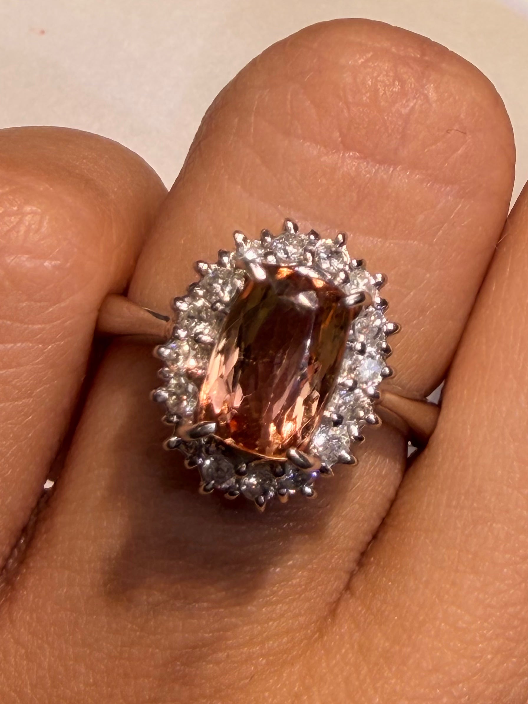 Luxury Promise Imperial Topaz Ring in Pt900 / T2.82ct / D0.38ct (6us) 3291 JJC0539